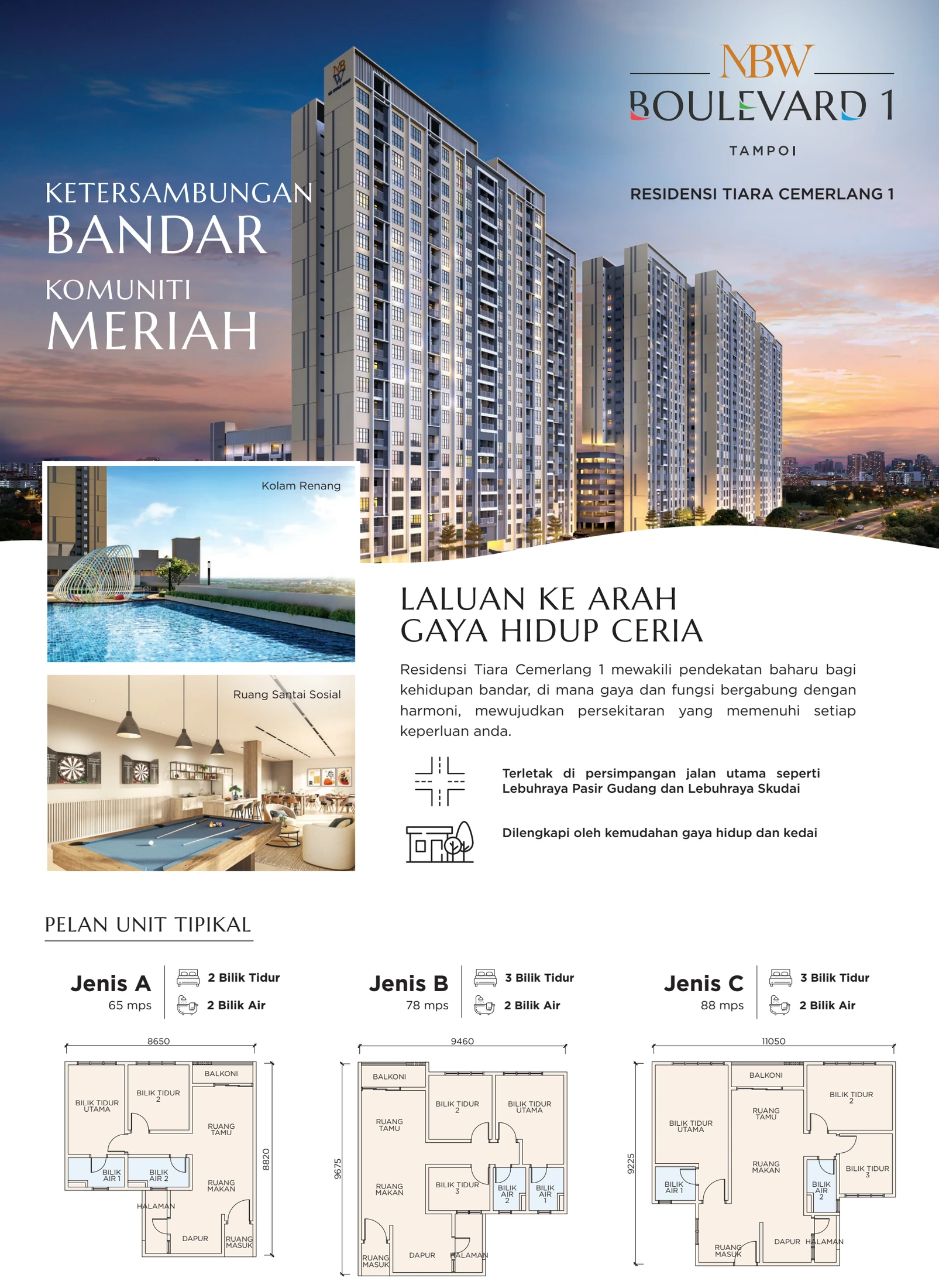 RESIDENSI TIARA CEMERLANG 3 (RESIDENSI TIARA CEMERLANG 3 / RESIDENSI TIARA CEMERLANG 2 / RESIDENSI TIARA CEMERLANG 1) Jenis A - 30981-1