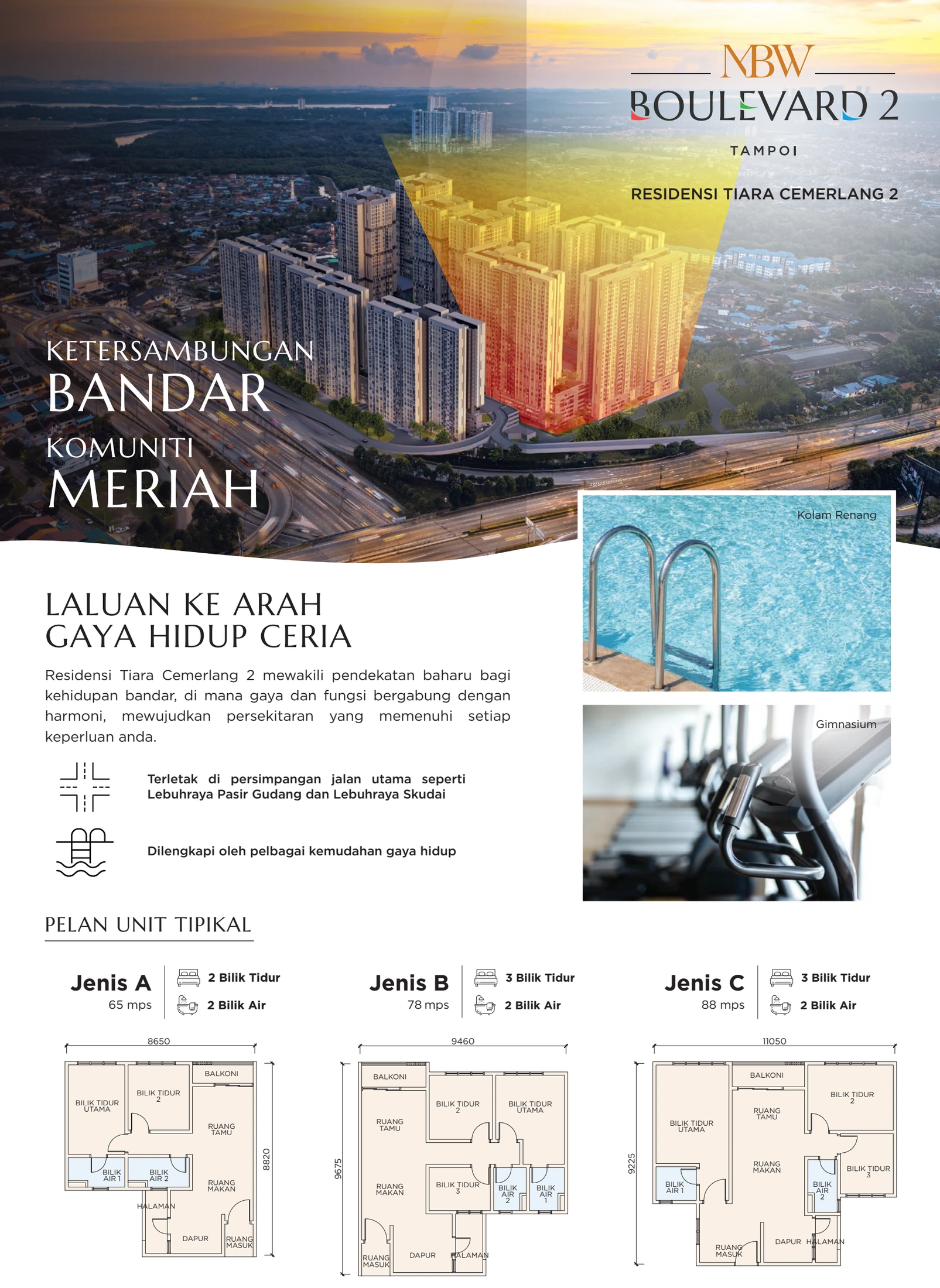RESIDENSI TIARA CEMERLANG 3 (RESIDENSI TIARA CEMERLANG 3 / RESIDENSI TIARA CEMERLANG 2 / RESIDENSI TIARA CEMERLANG 1) Jenis A - 30981-2