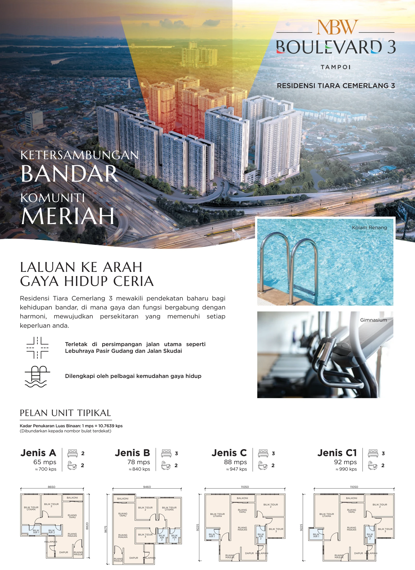 RESIDENSI TIARA CEMERLANG 3 (RESIDENSI TIARA CEMERLANG 3 / RESIDENSI TIARA CEMERLANG 2 / RESIDENSI TIARA CEMERLANG 1) Jenis A - 30981-3