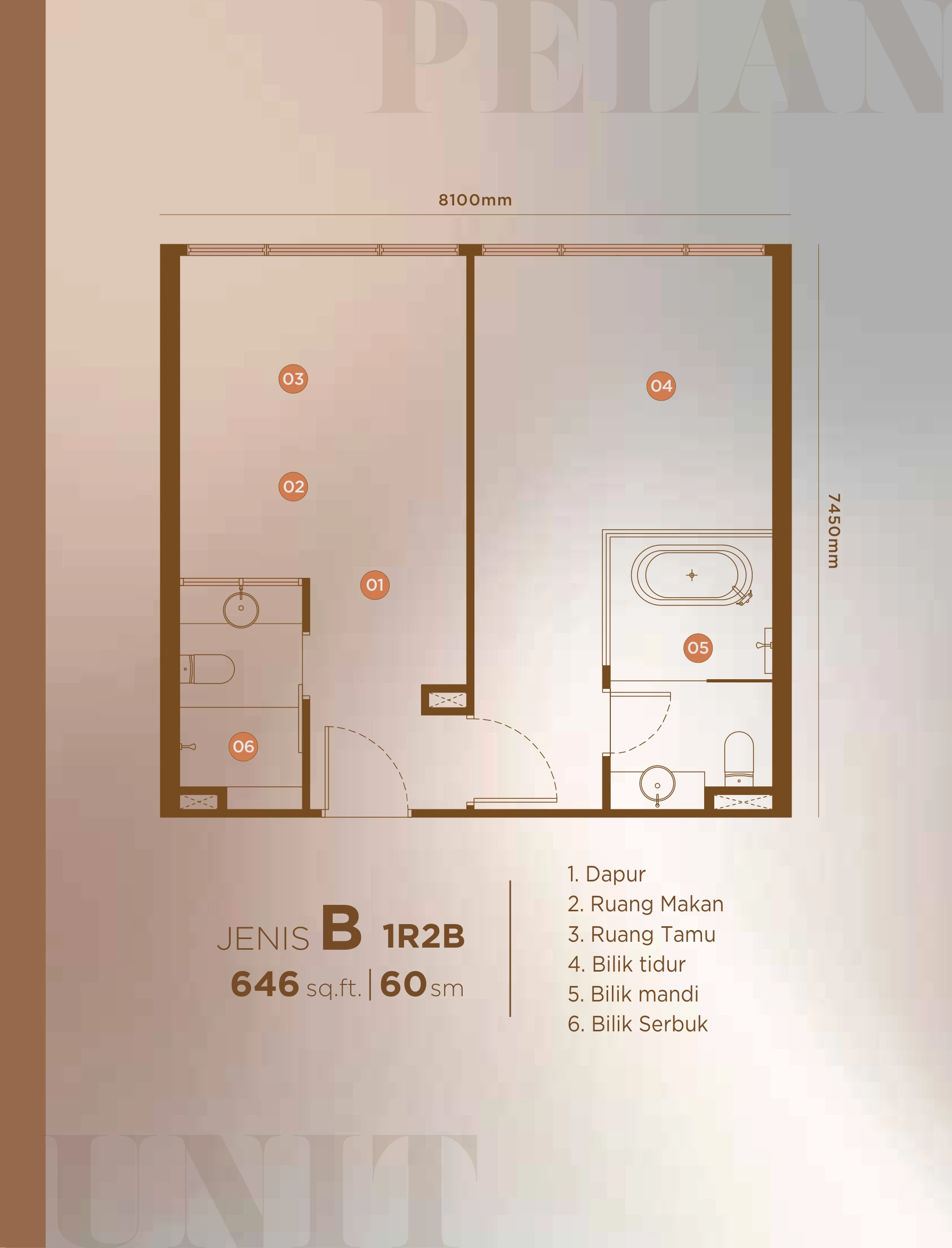 Hugoz Suites Jenis B floor plan page
