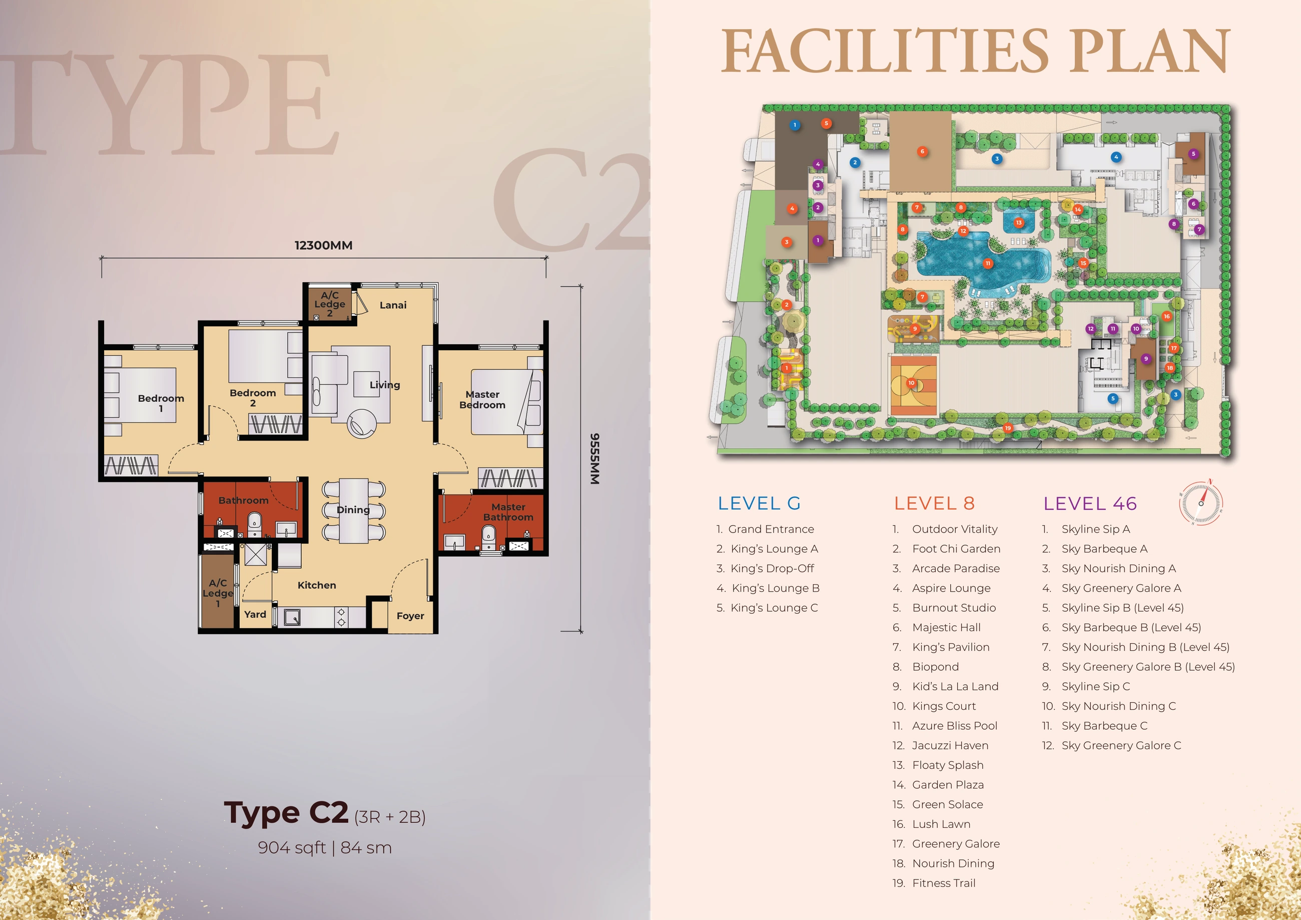 Kingswoodz Type C2 and facilities plan page