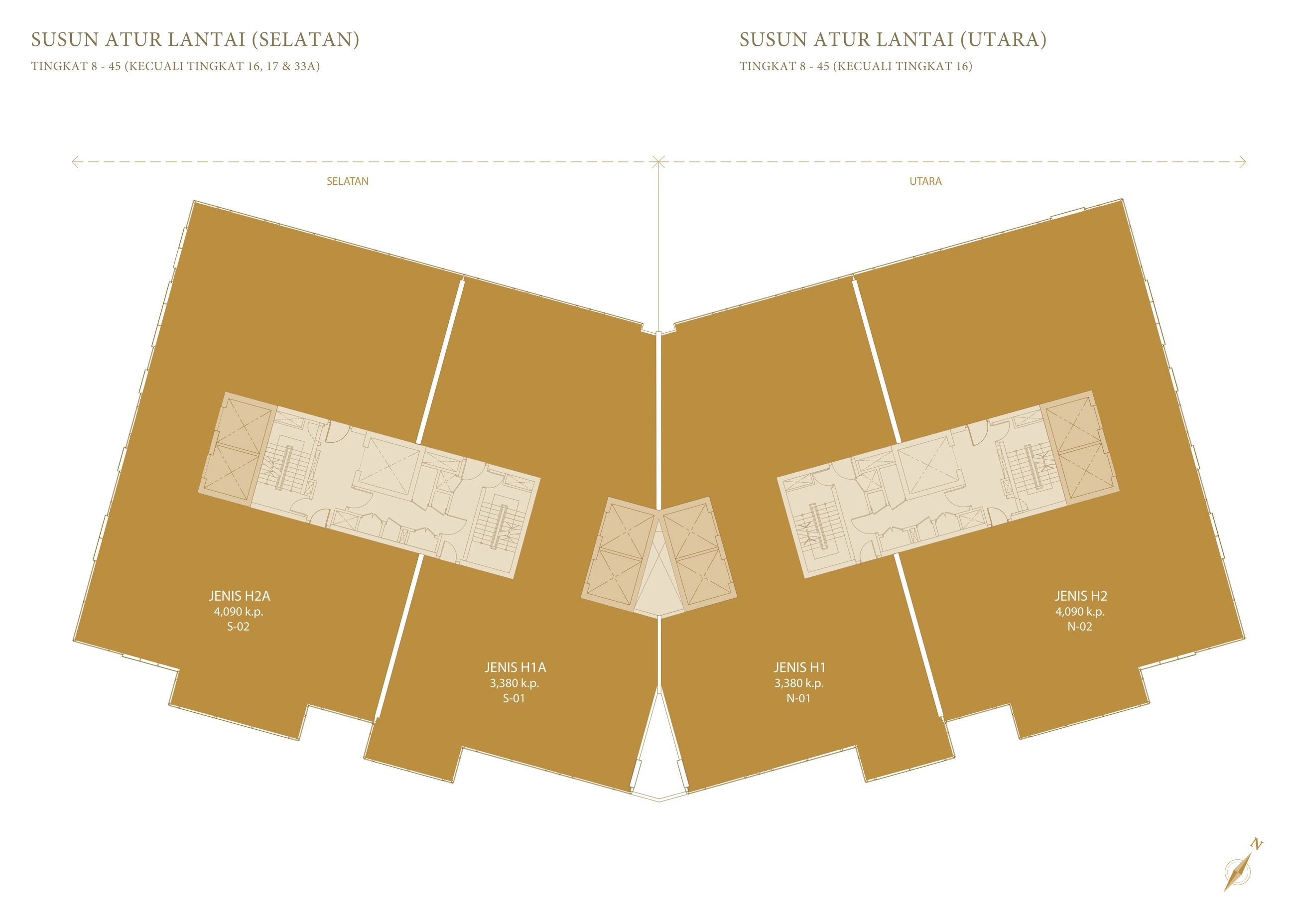 Pavilion Damansara Heights Phase 2 H1/H2 summary floor plan page