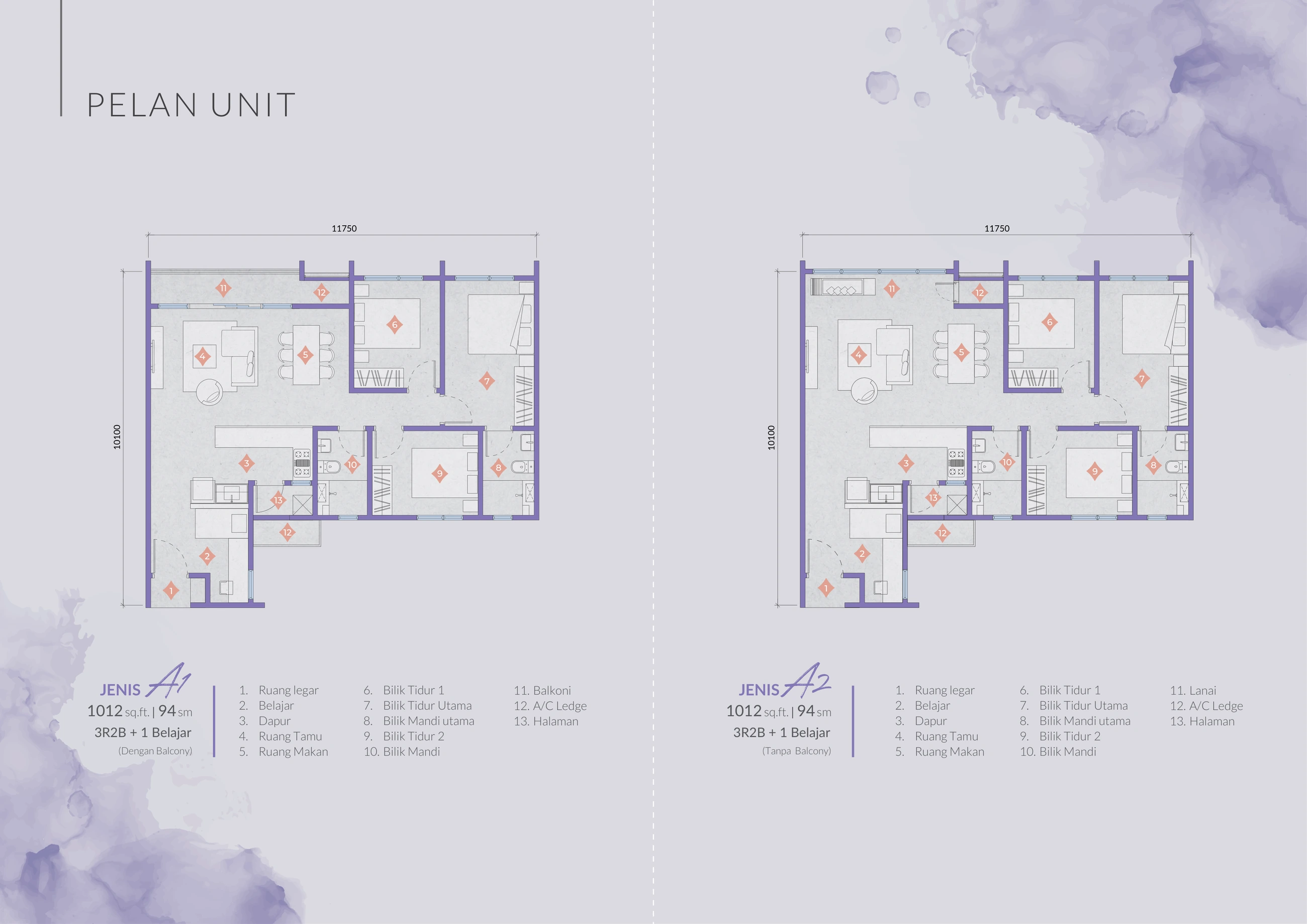 Veladaz Residences Jenis A1 floor plan page