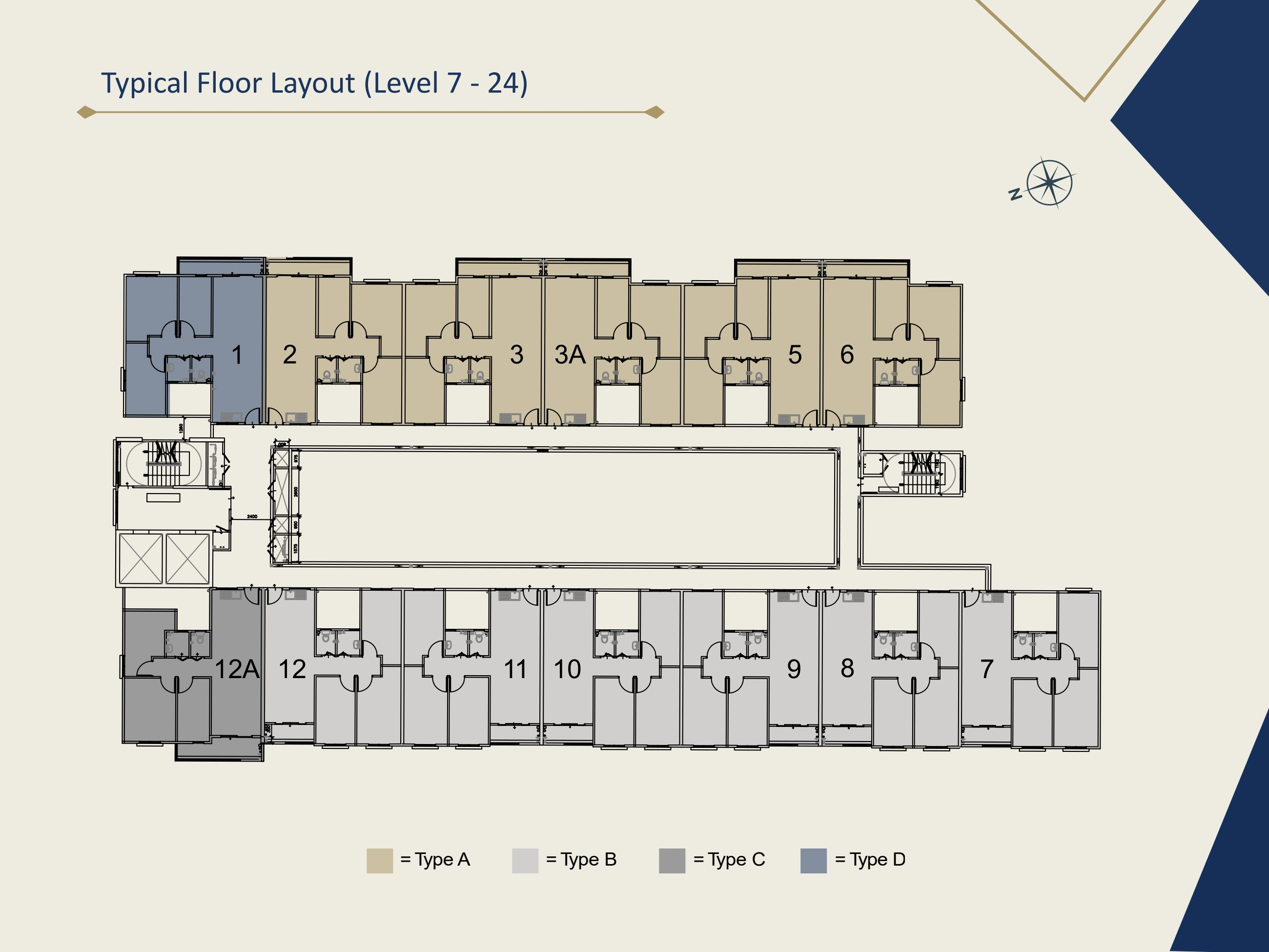 D'TIARA Typical floor plan - Levels 7-24