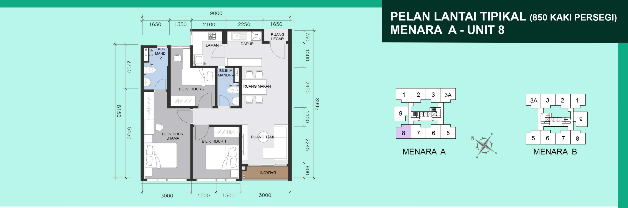 MANDARIN RESIDENSI Tower A Unit 8