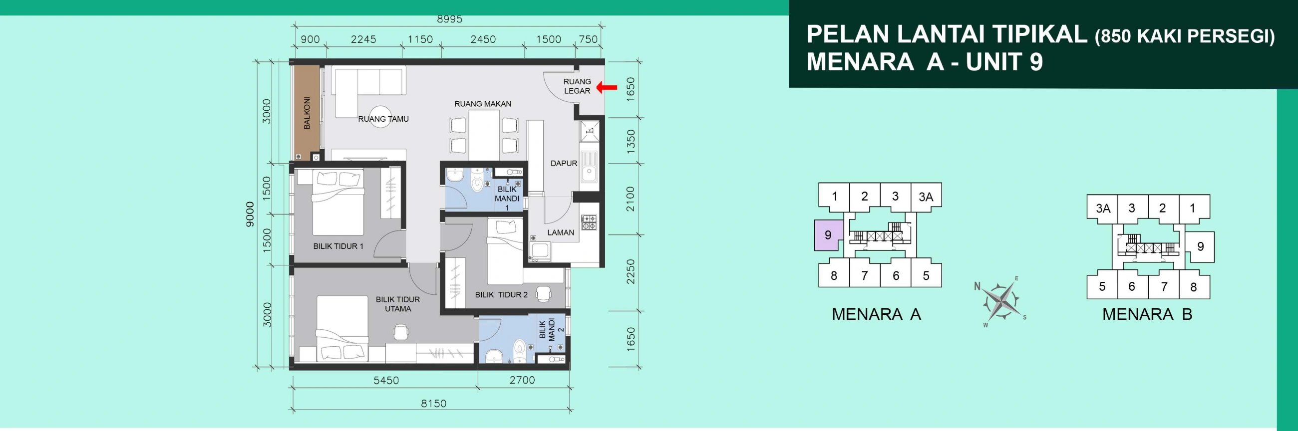 MANDARIN RESIDENSI Tower A Unit 9