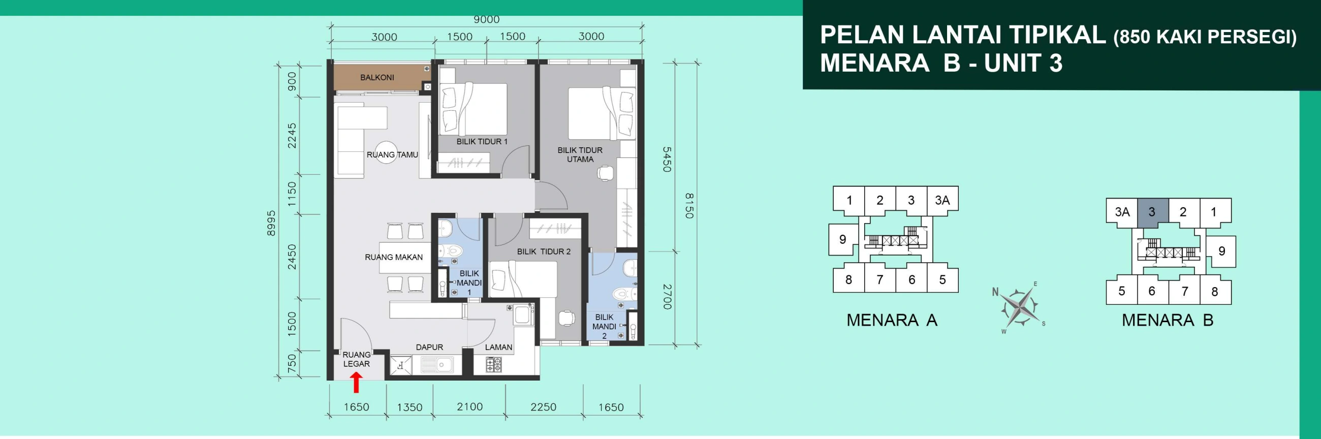 MANDARIN RESIDENSI Tower B Unit 3