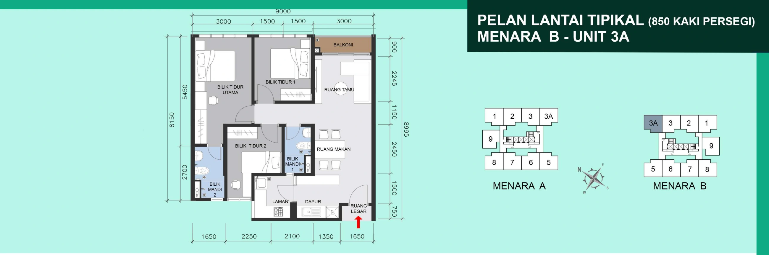 MANDARIN RESIDENSI Tower B Unit 3A