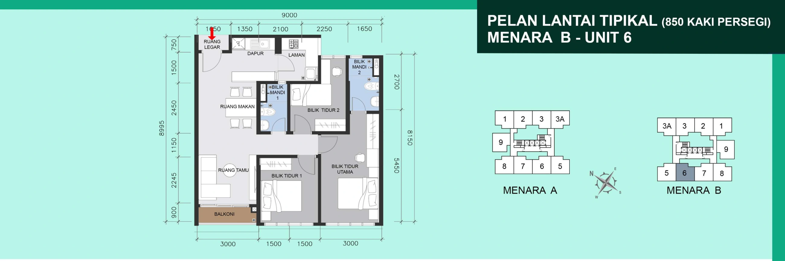 MANDARIN RESIDENSI Tower B Unit 6