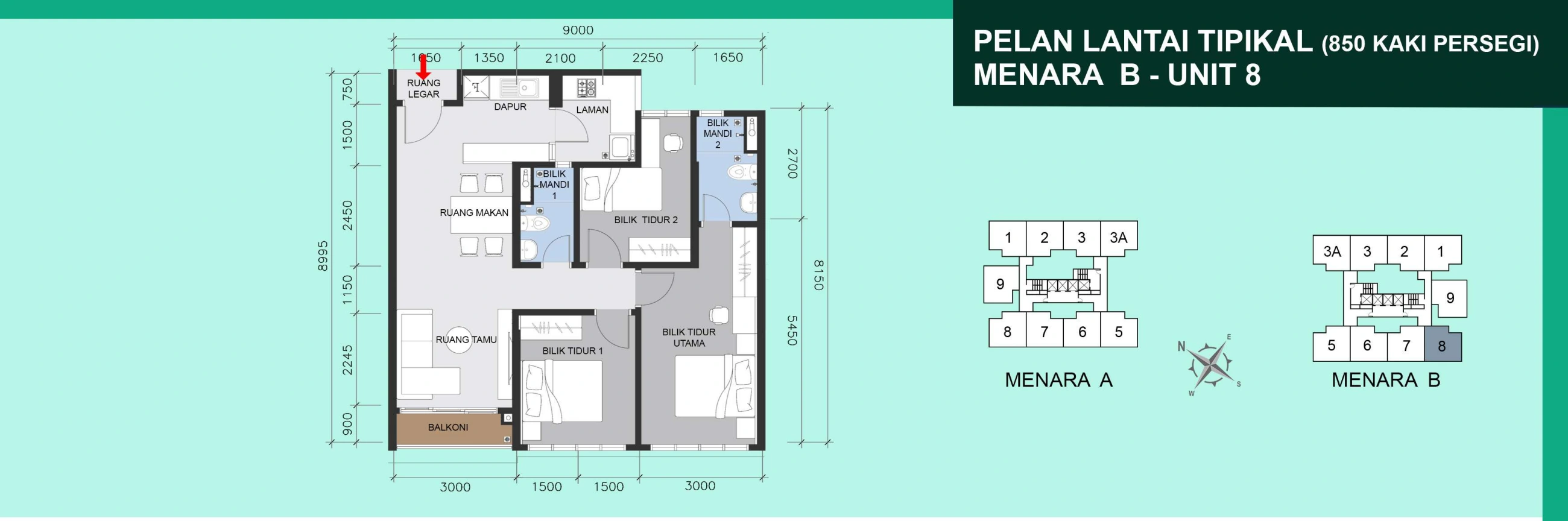 MANDARIN RESIDENSI Tower B Unit 8