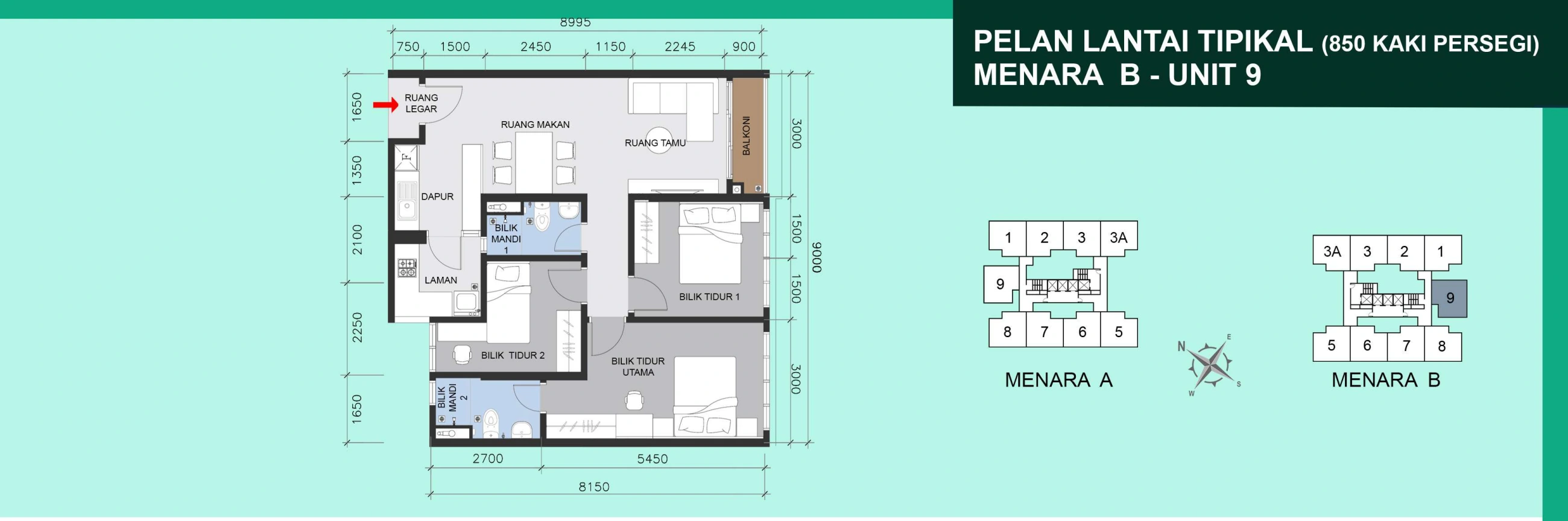 MANDARIN RESIDENSI Tower B Unit 9