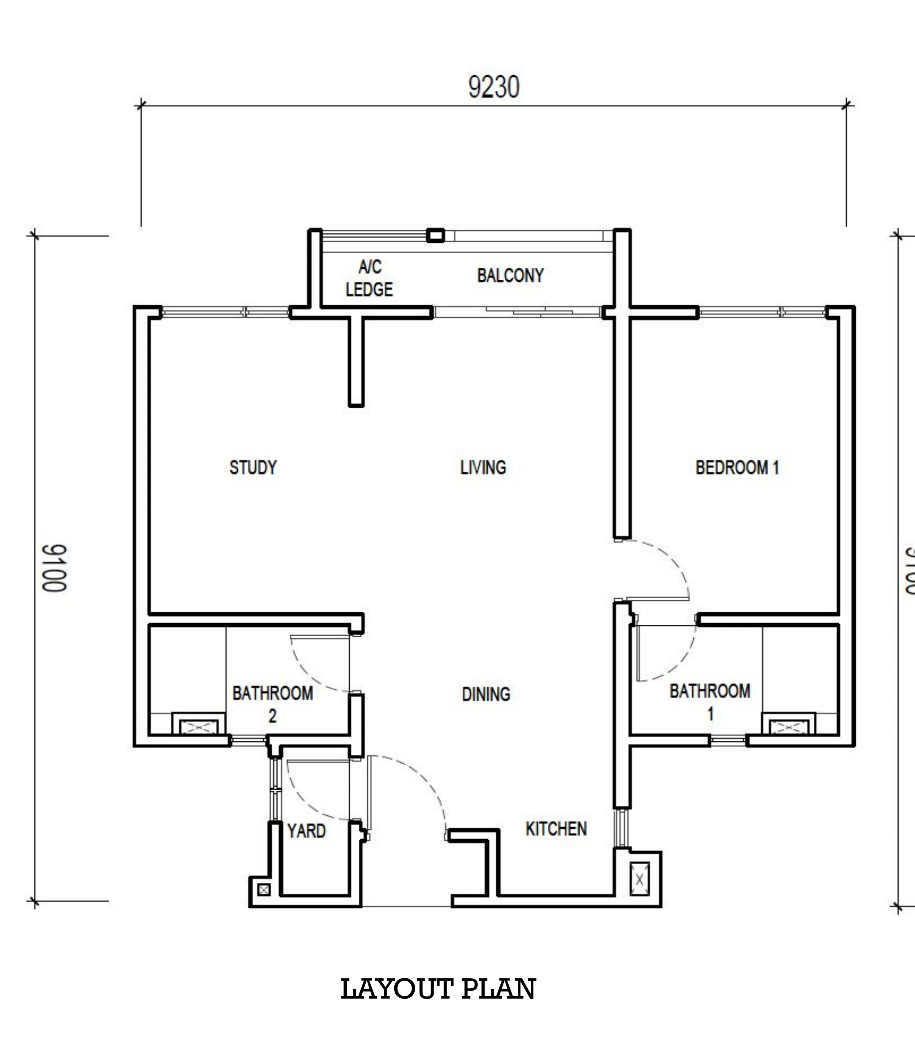 THE LIGHTHAUZ Type A1a - 732 sqft