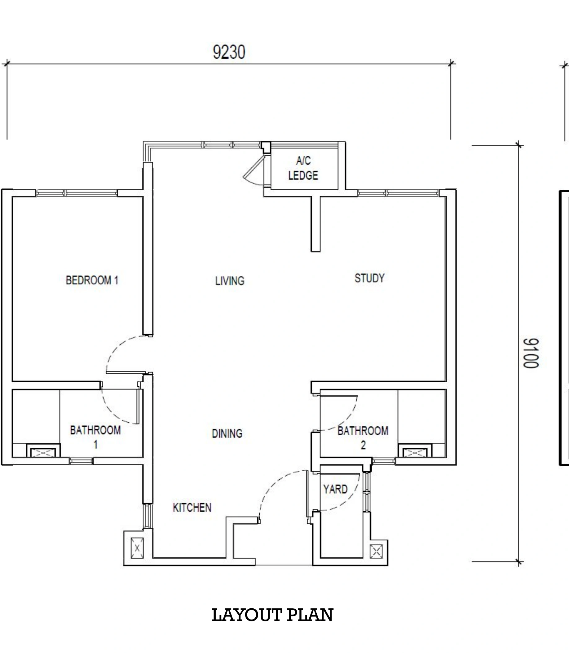 THE LIGHTHAUZ Type A2a - 732 sqft