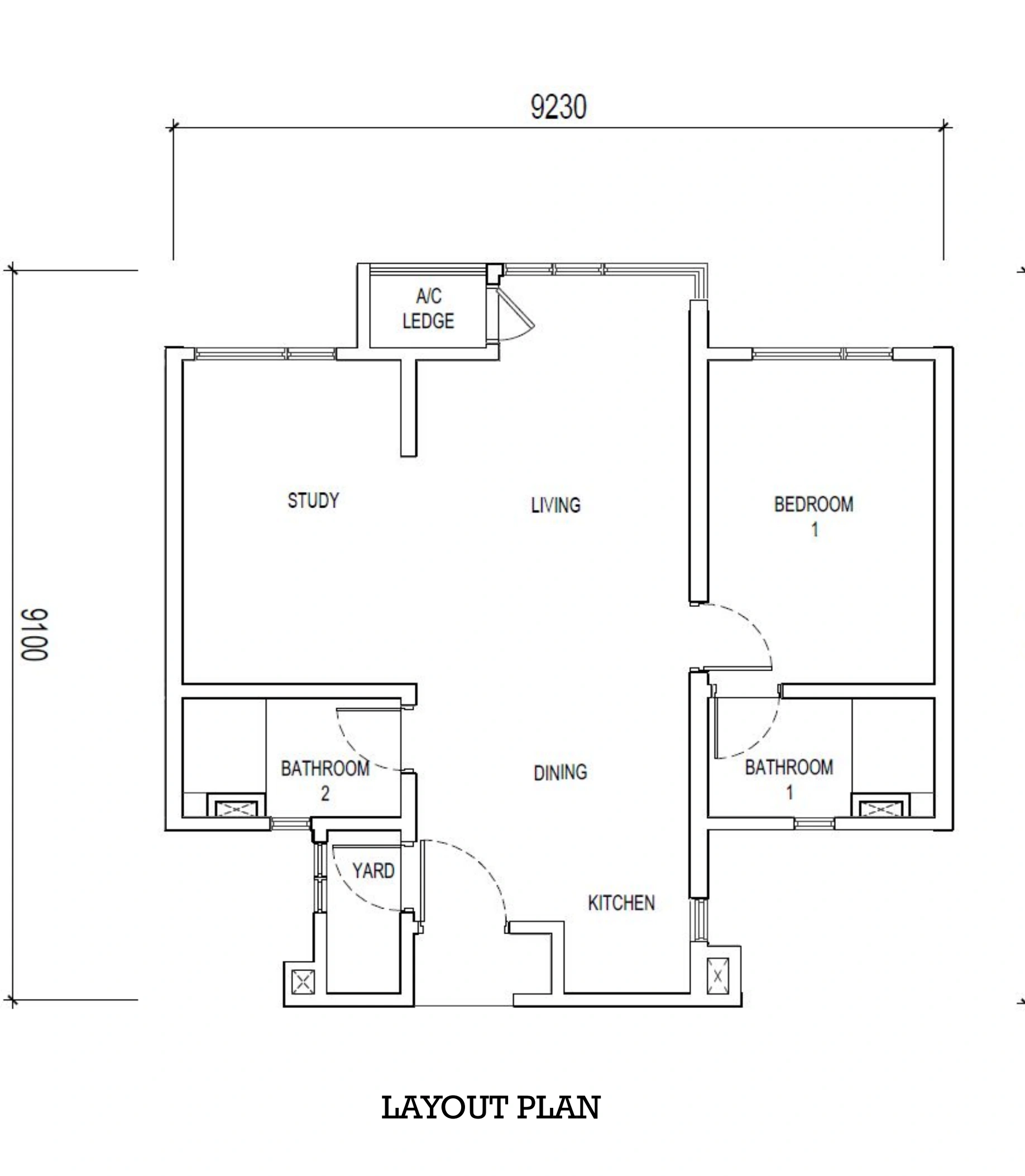 THE LIGHTHAUZ Type A2a(M) - 732 sqft