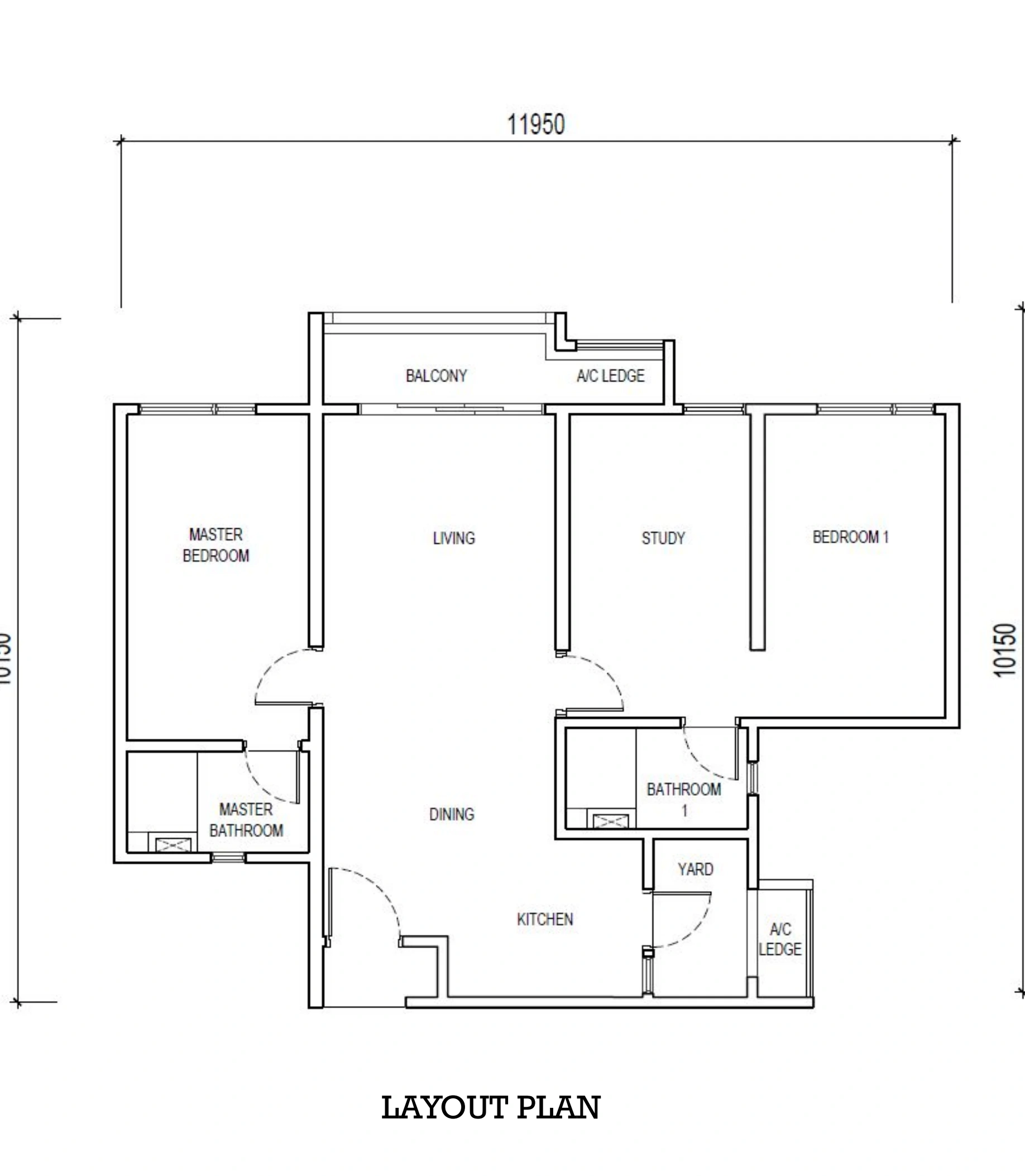 THE LIGHTHAUZ Type B1(M) - 1001 sqft