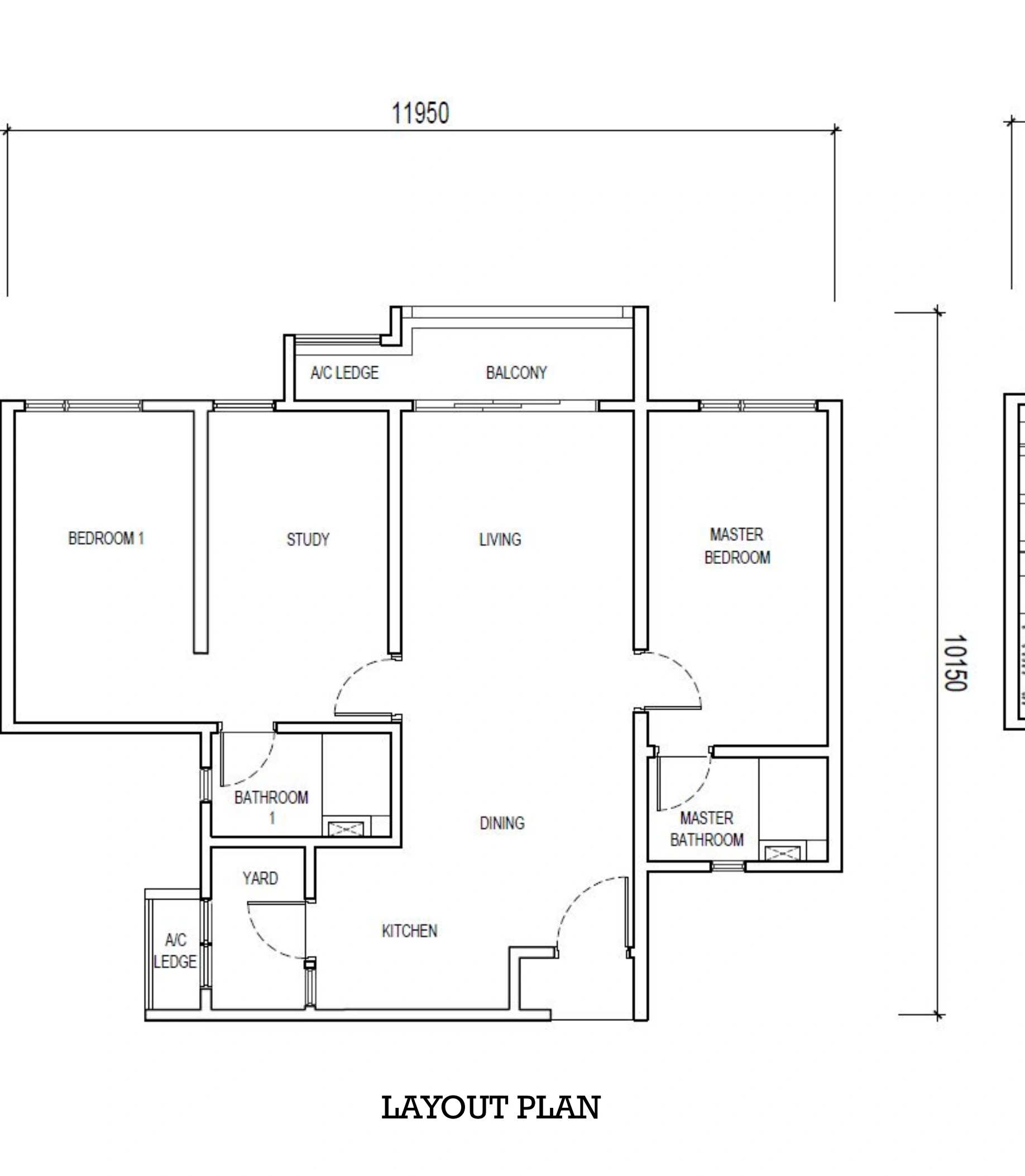 THE LIGHTHAUZ Type B1a - 1001 sqft