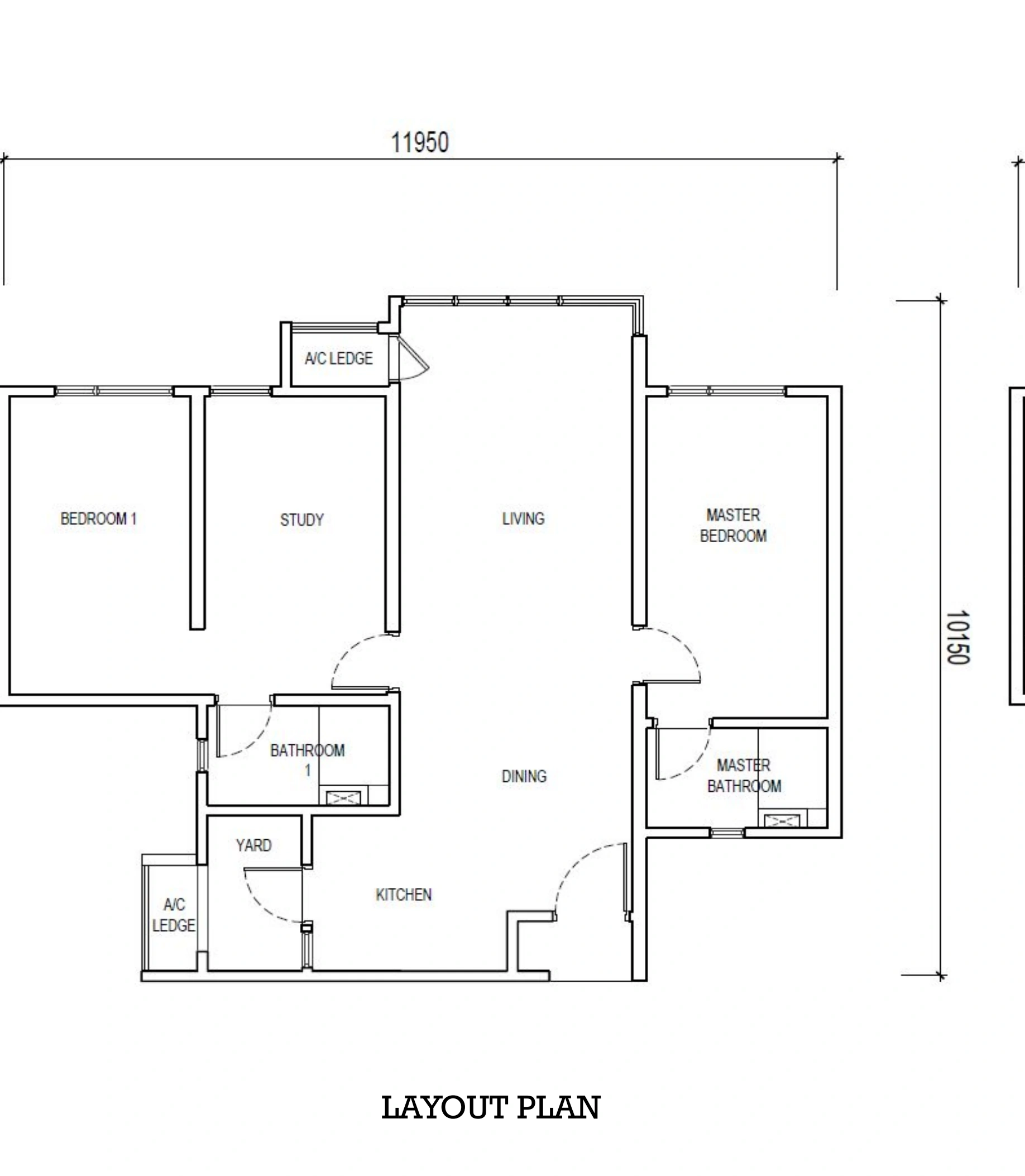 THE LIGHTHAUZ Type B2 - 1001 sqft