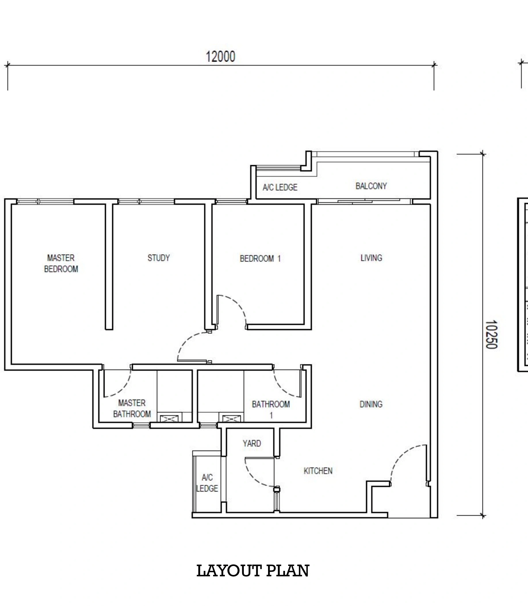 THE LIGHTHAUZ Type C1 - 1001 sqft