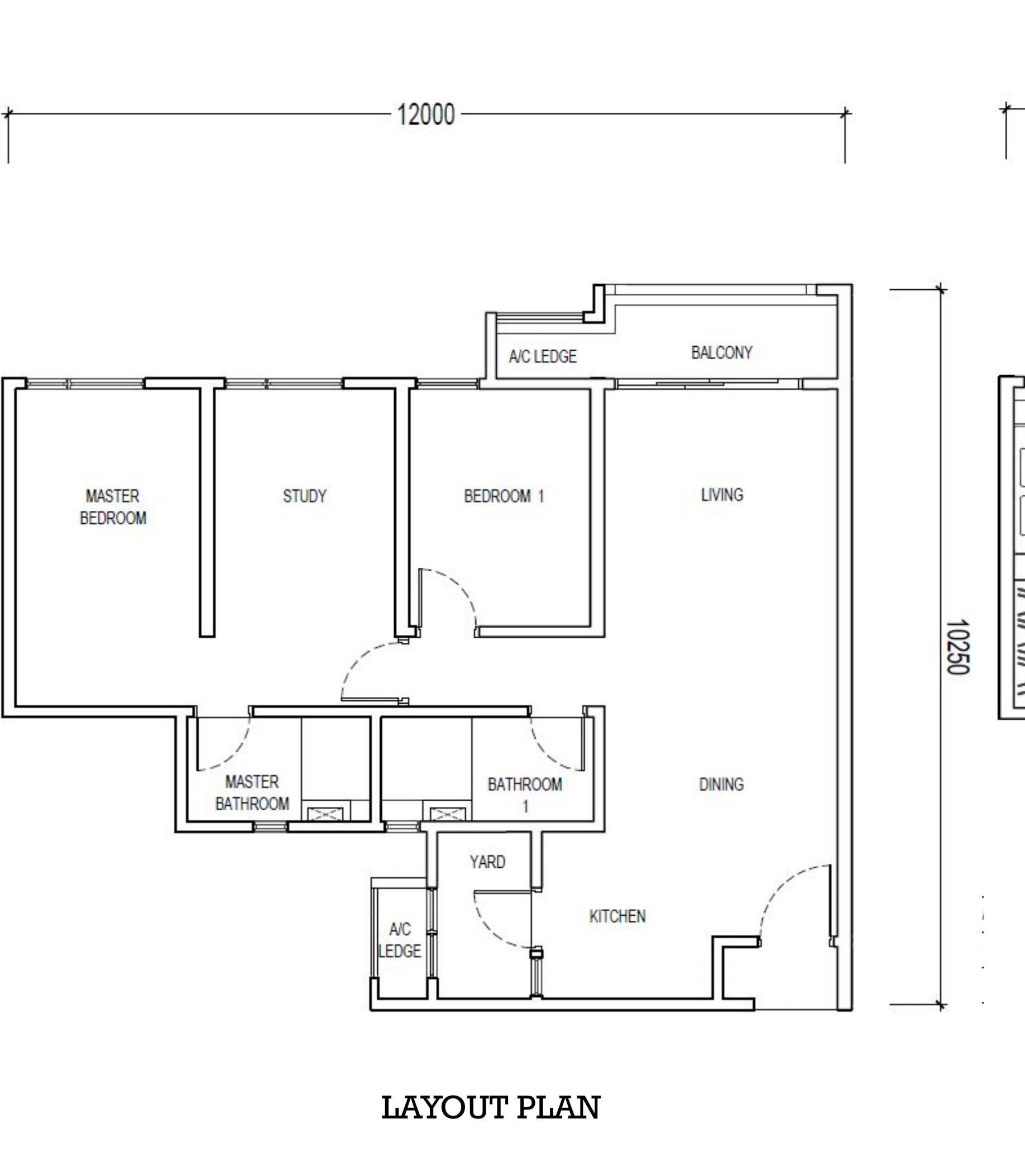 THE LIGHTHAUZ Type C1a - 1001 sqft