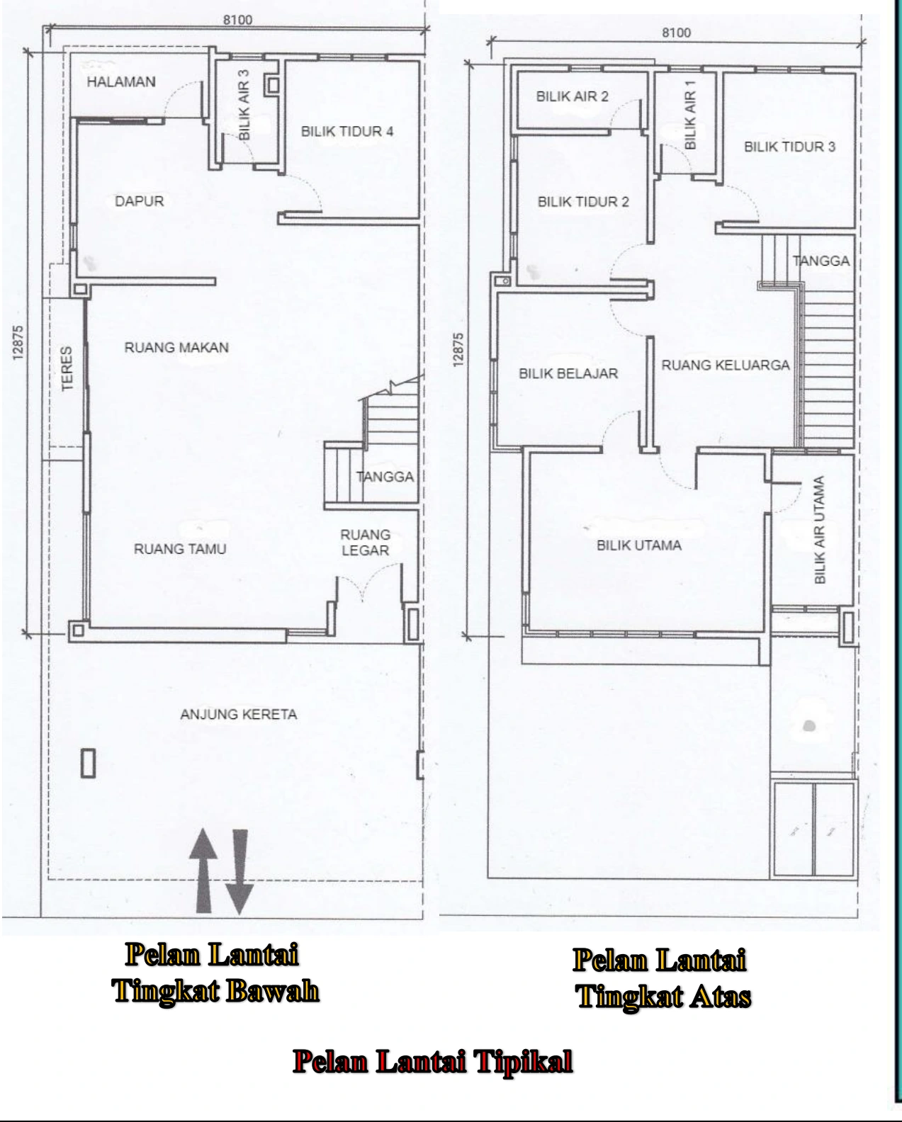 TAMAN CAHAYA DAMAI Semi-D ground and first-floor layouts