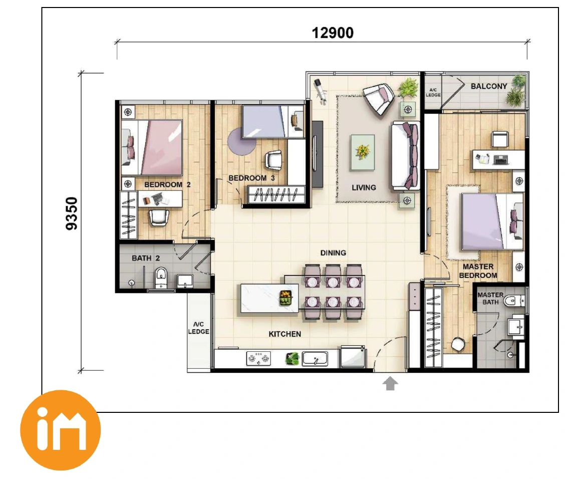 Anggun Residence Type A2a - 1170 sqft