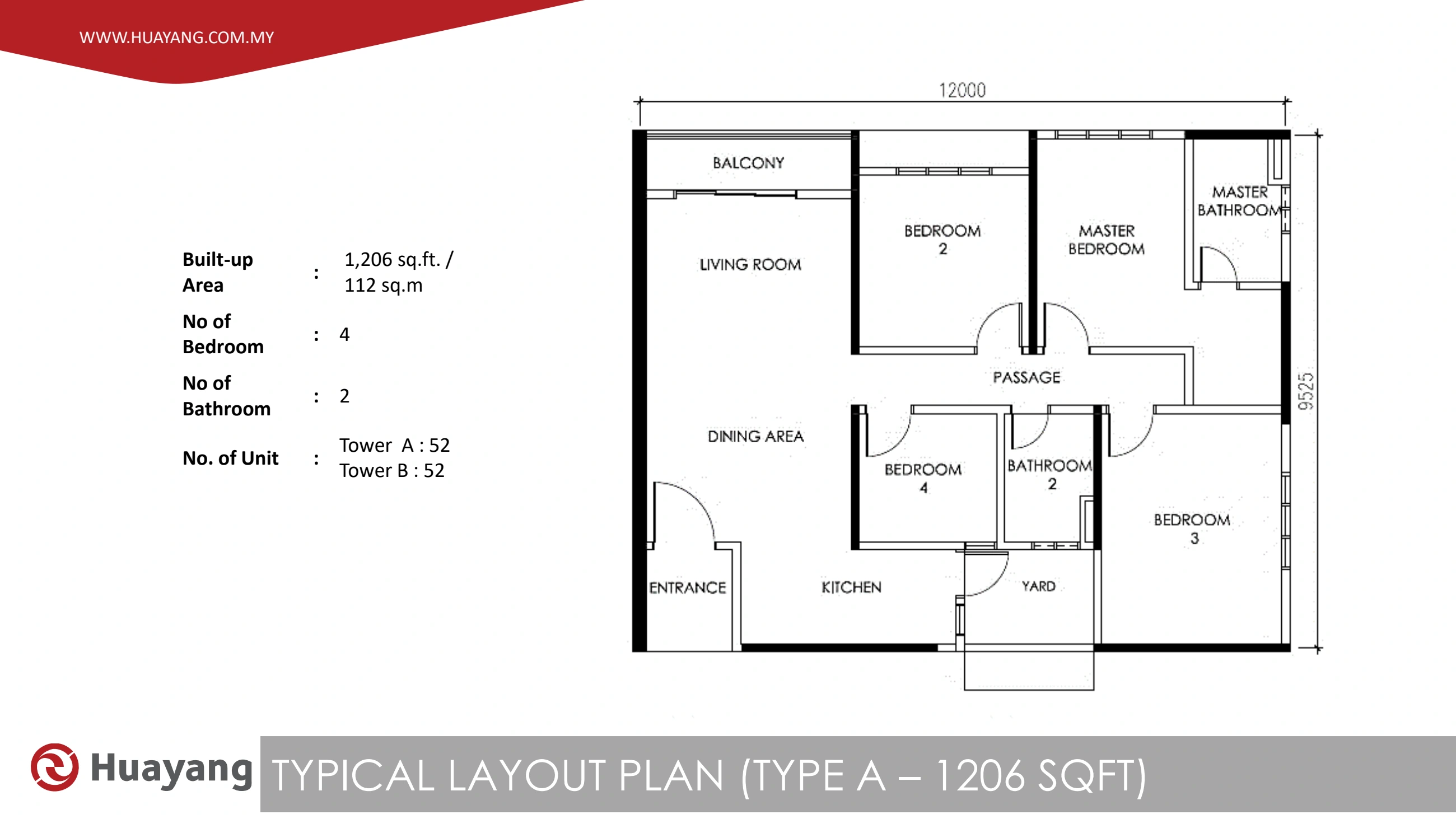 Aston Acacia Type A - 1206 sqft