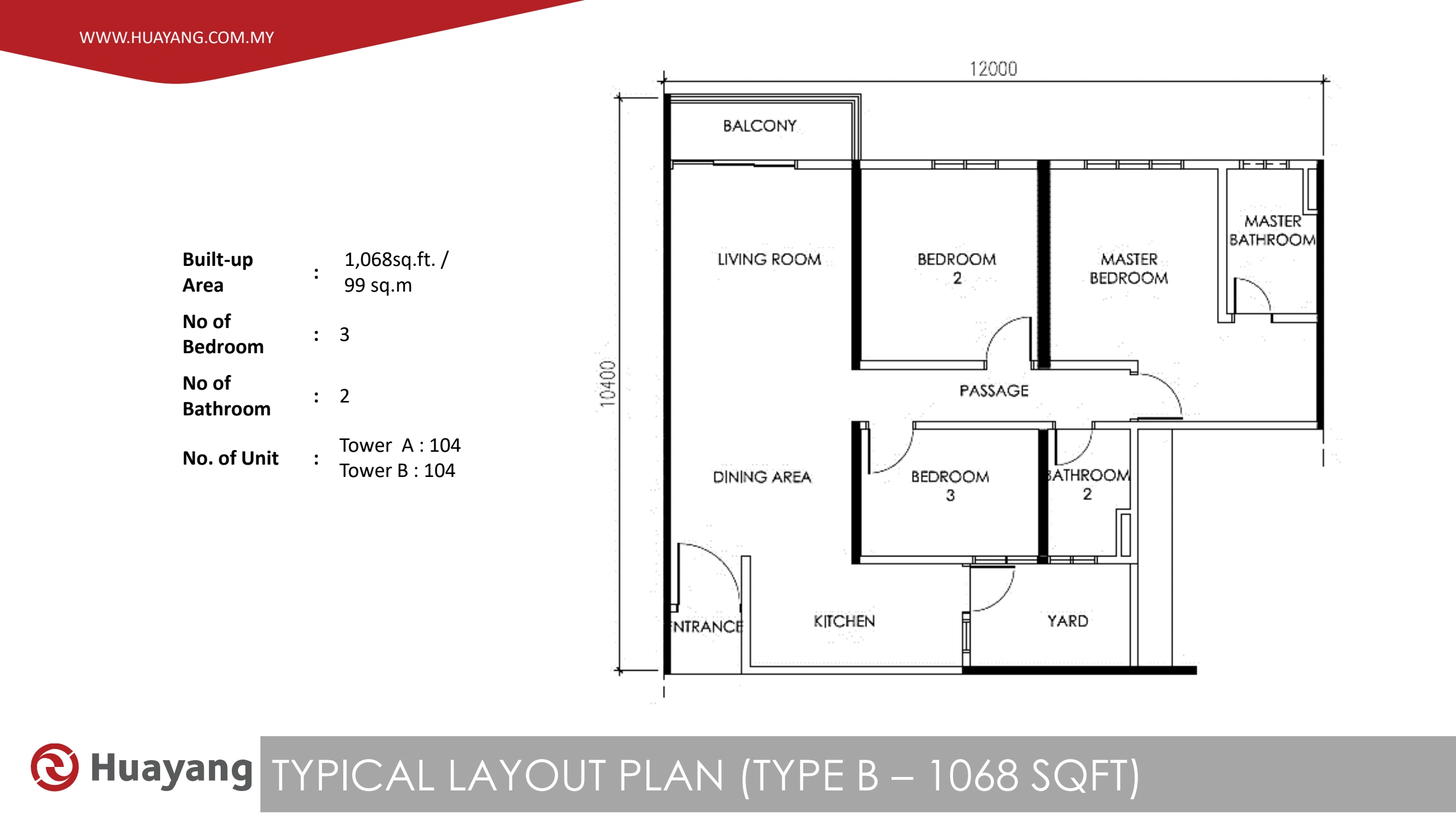 Aston Acacia Type B - 1068 sqft