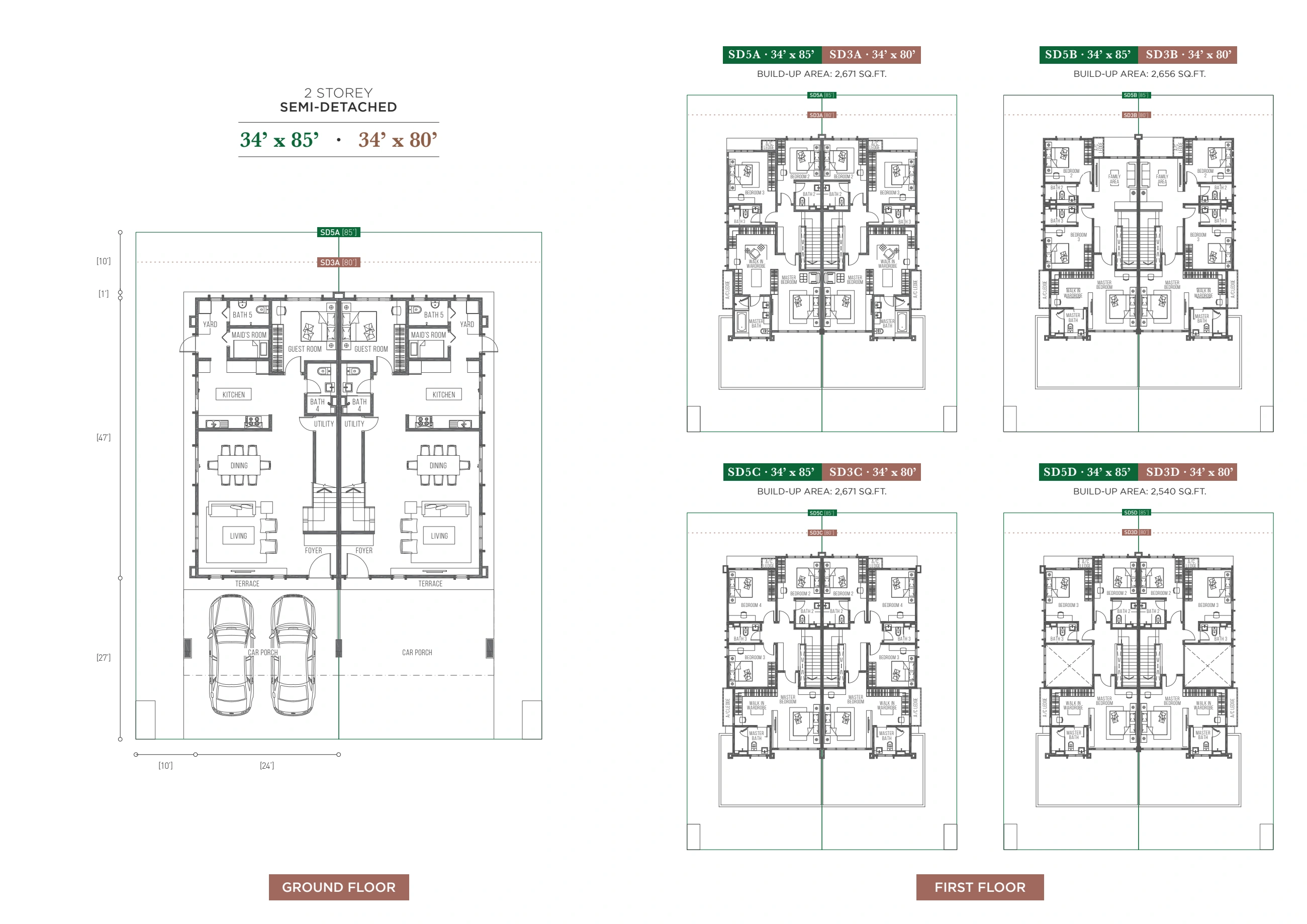Beldon @ Eco Horizon Semi-D ground floor and first-floor variants