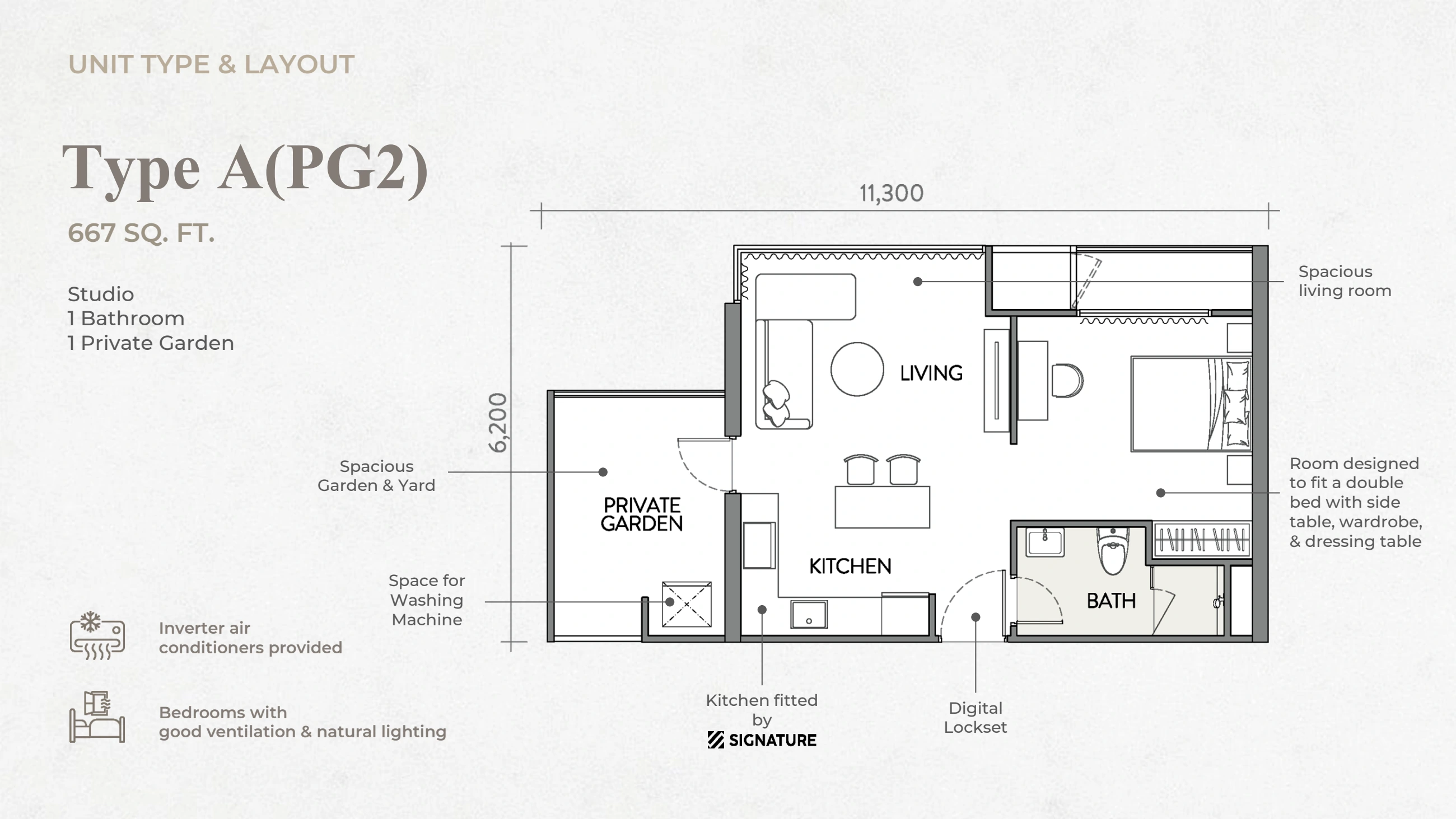 THE CROWN Type A(PG2) - 667 sqft