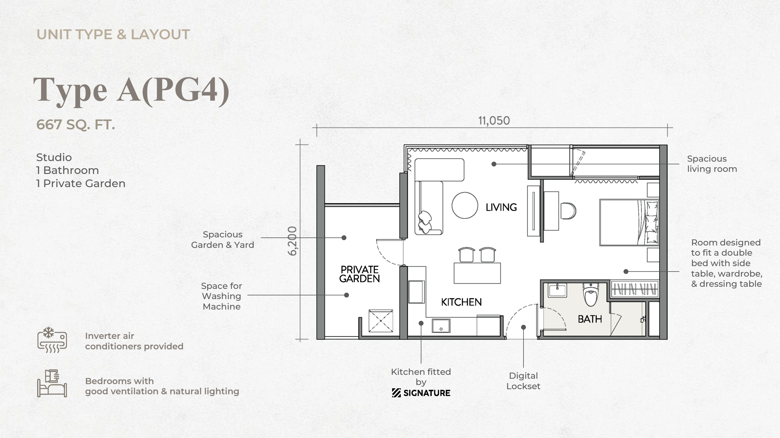 THE CROWN Type A(PG4) - 667 sqft
