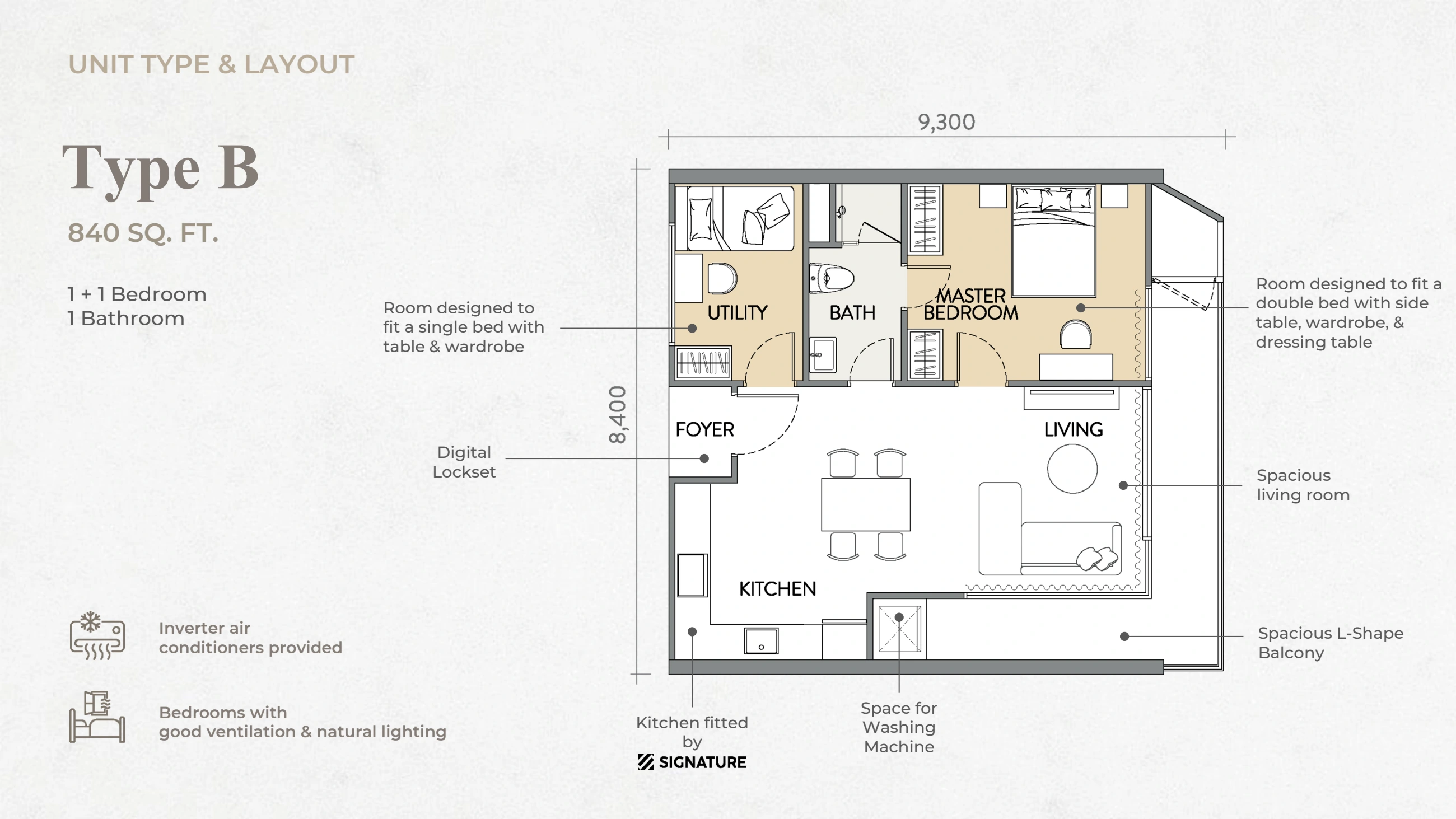 THE CROWN Type B - 840 sqft