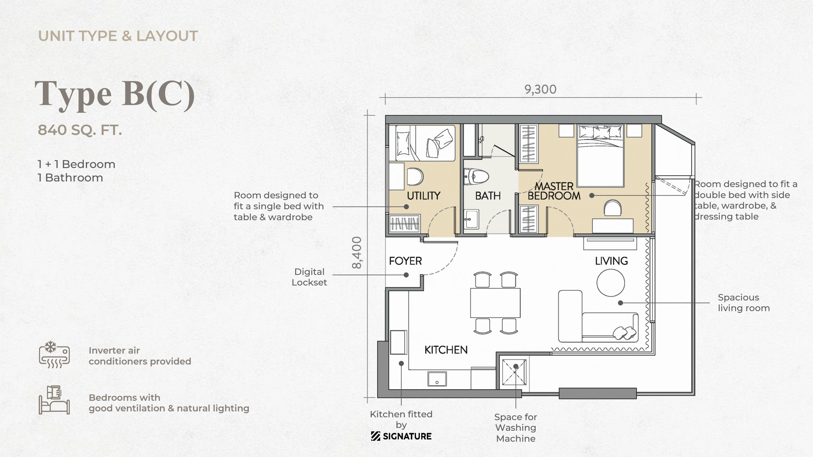 THE CROWN Type B(C) - 840 sqft