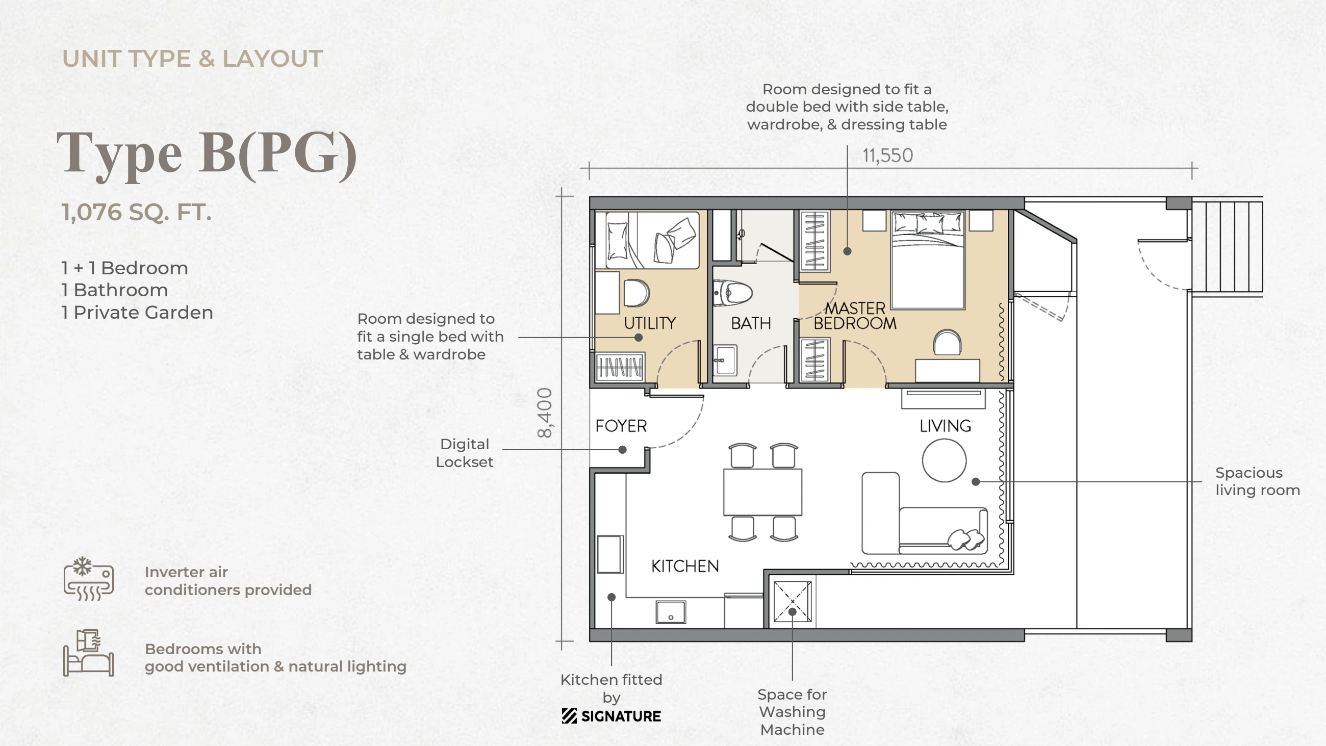THE CROWN Type B(PG) - 1076 sqft