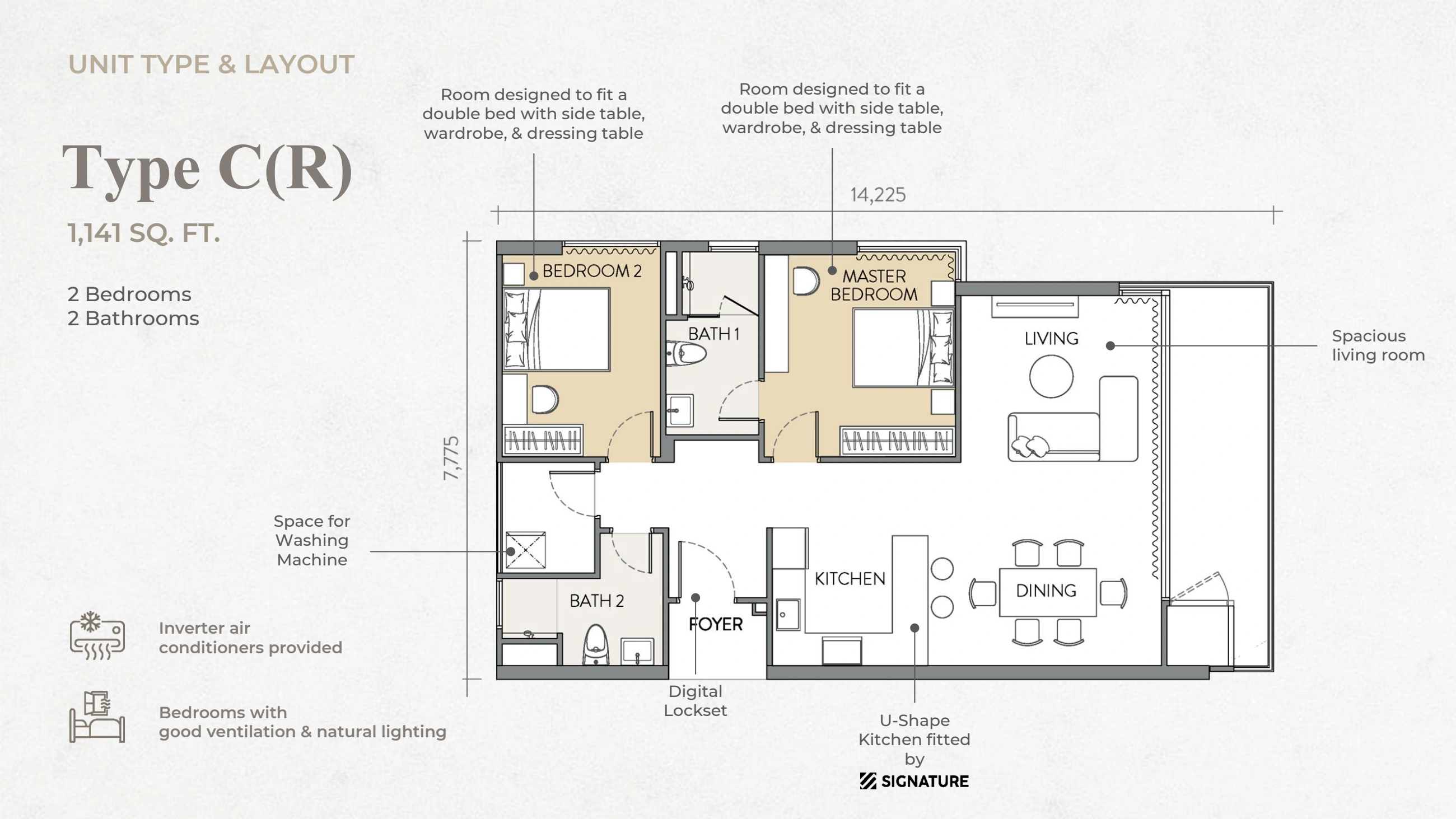THE CROWN Type C(R) - 1141 sqft