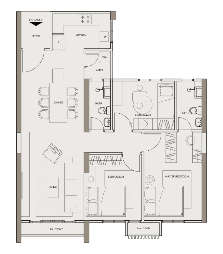 D' Starlingtton Type B - 1001 sqft