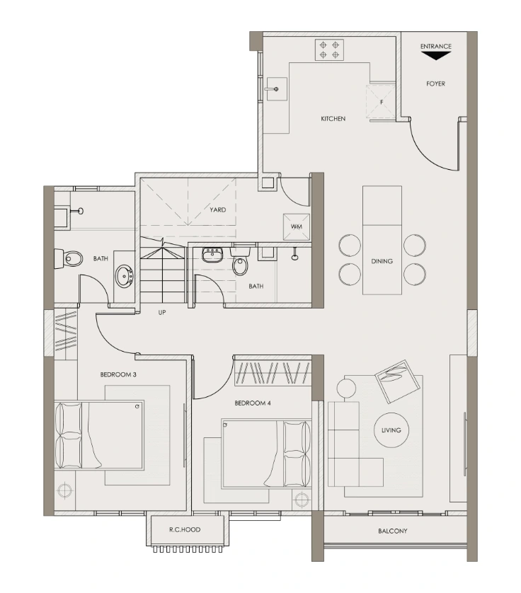 D' Starlingtton Type E penthouse - Lower floor