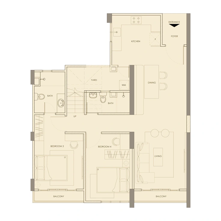 D' Starlingtton Type F penthouse - Lower floor