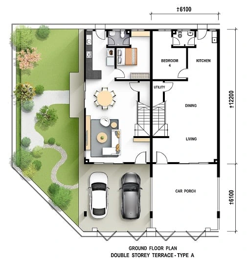 Dahlia Garden @ Pearl City Terrace Type A - Ground floor