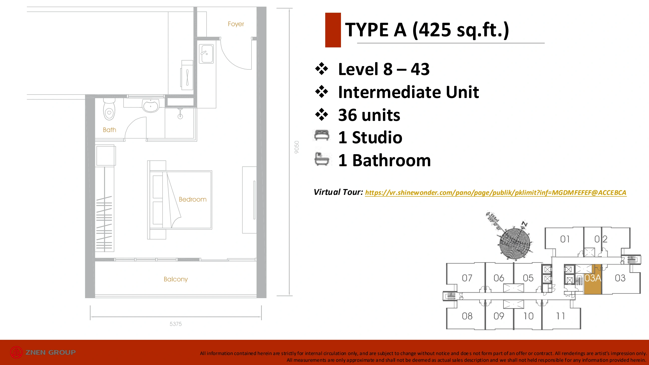 Grains Residences Type A - 425 sqft