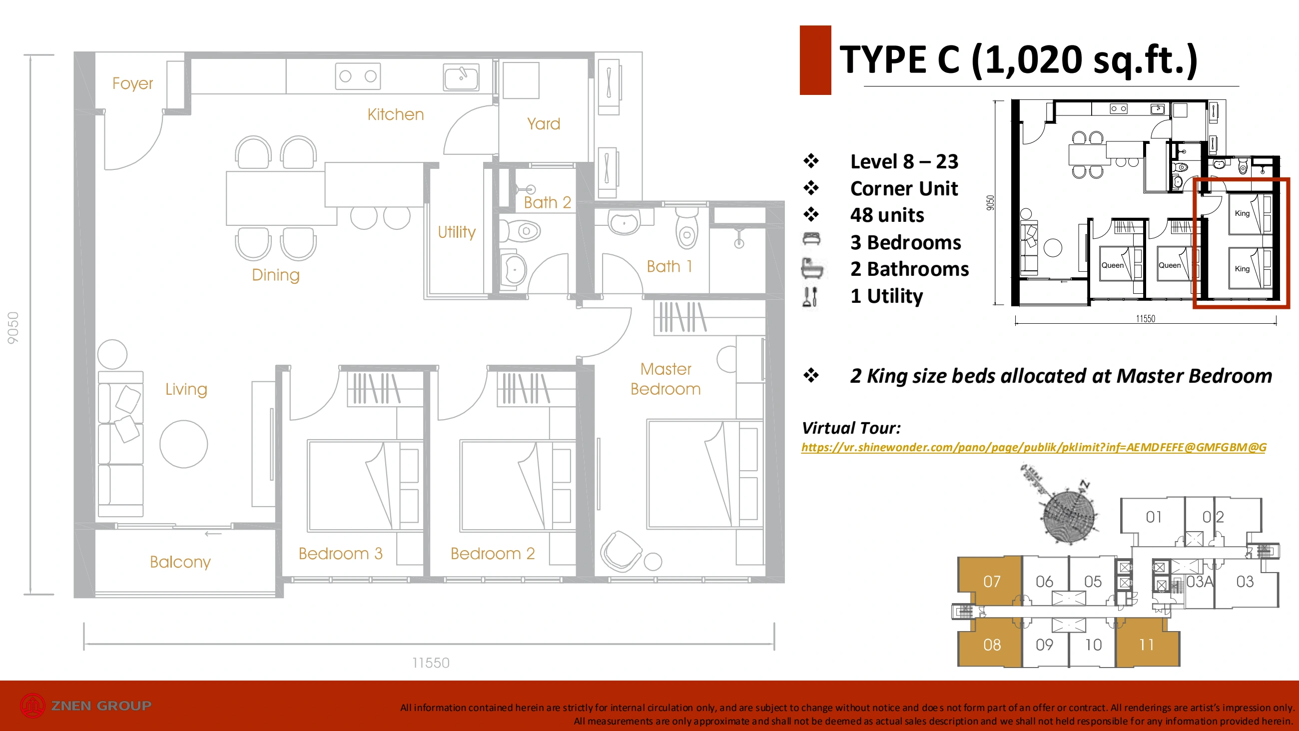 Grains Residences Type C - 1020 sqft