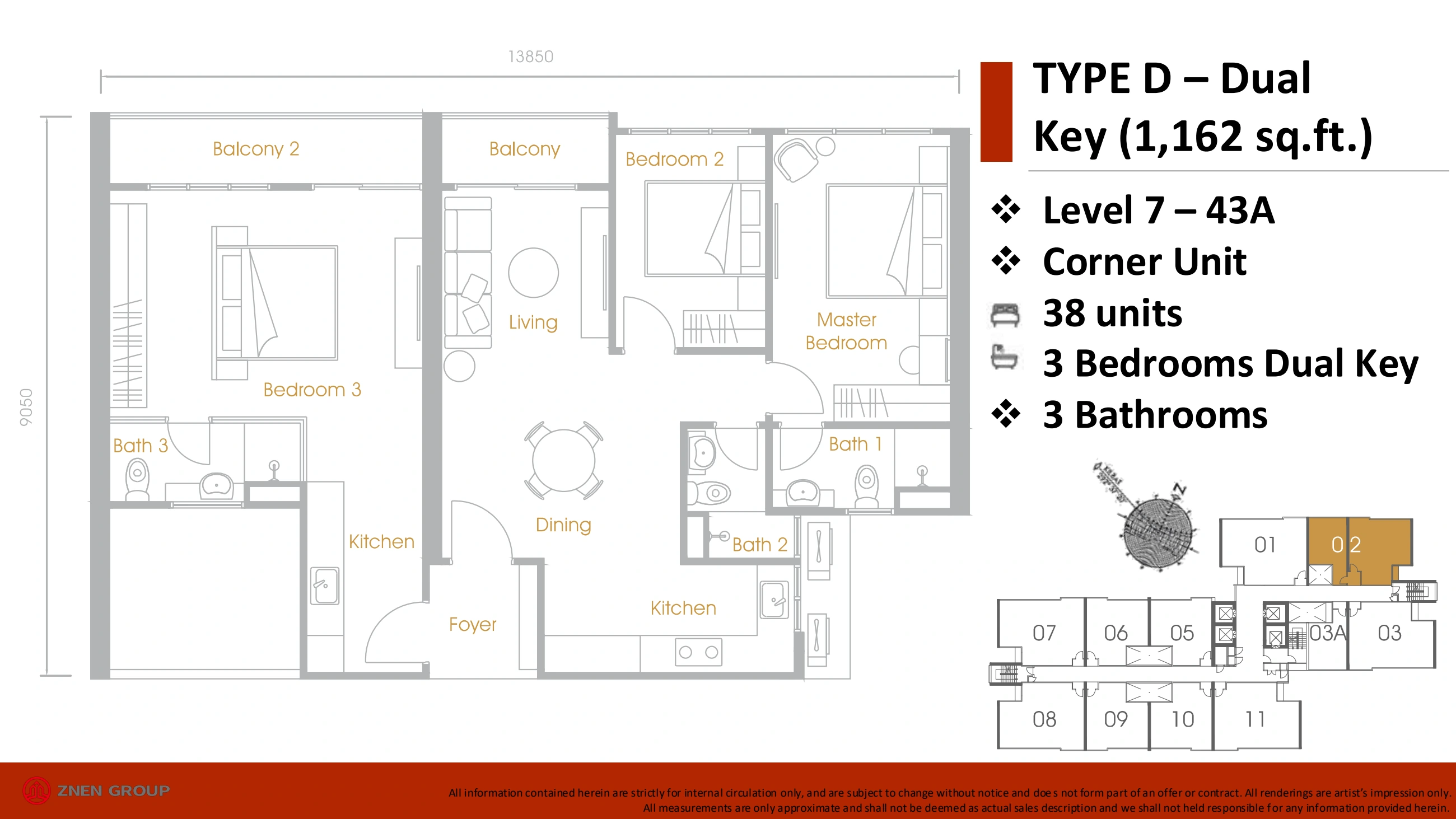 Grains Residences Type D dual key - 1162 sqft