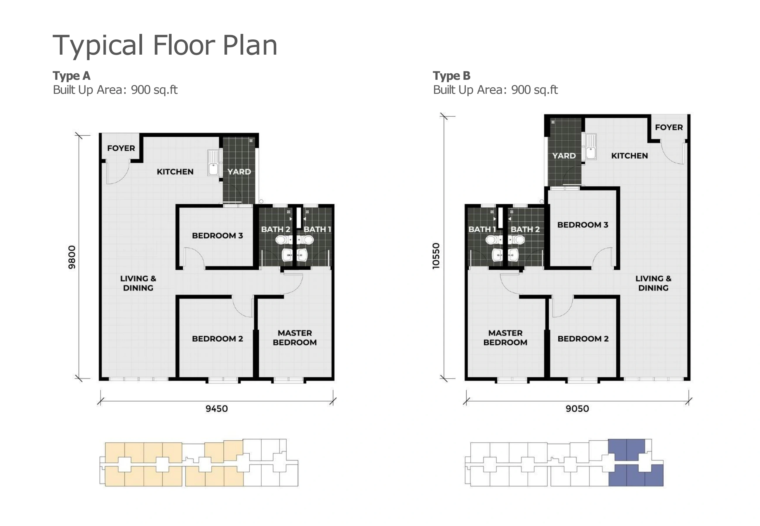 Laguna Bay Residences * Type A and B - 900 sqft