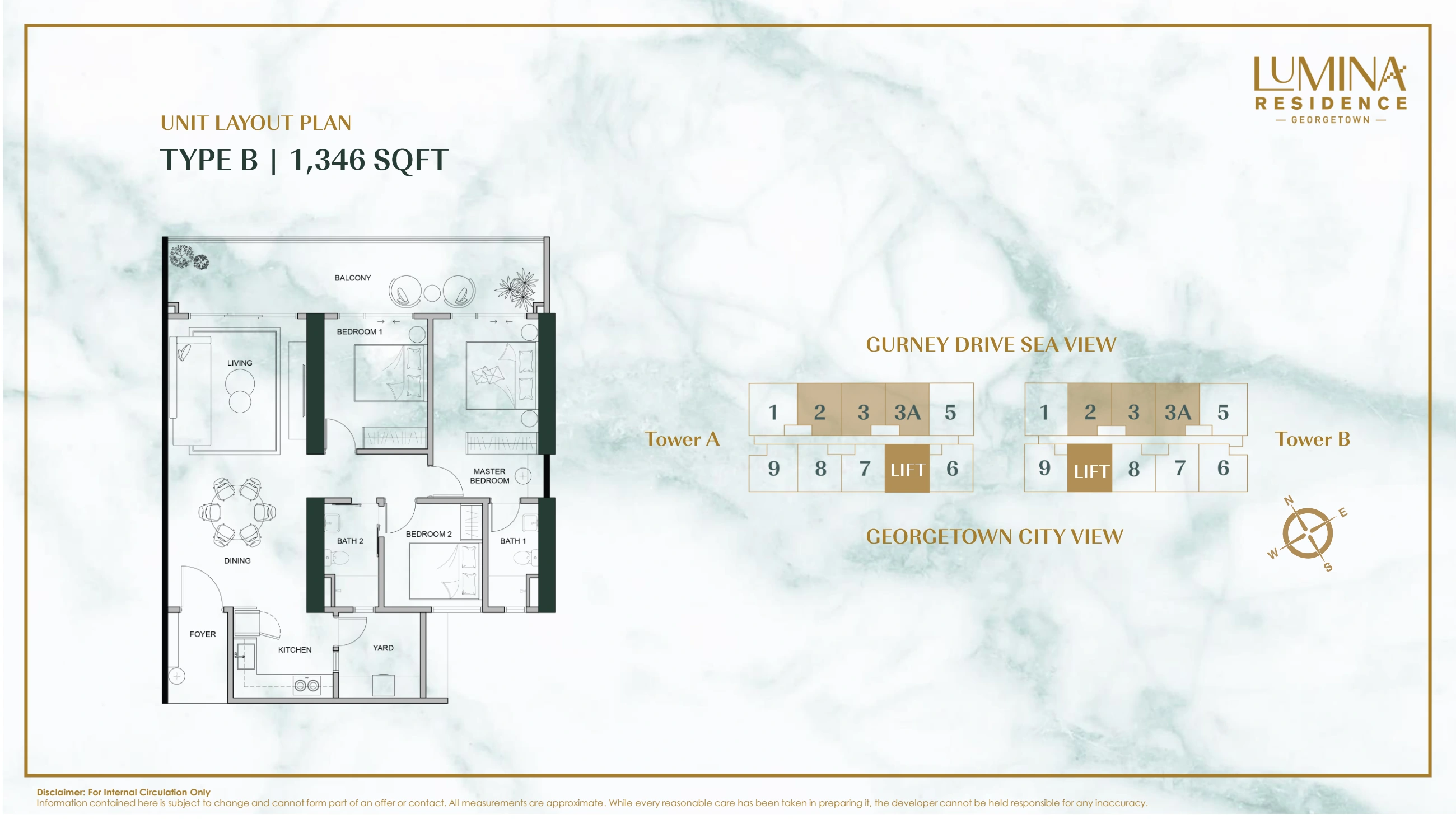 LUMINA RESIDENCE Type B - 1346 sqft