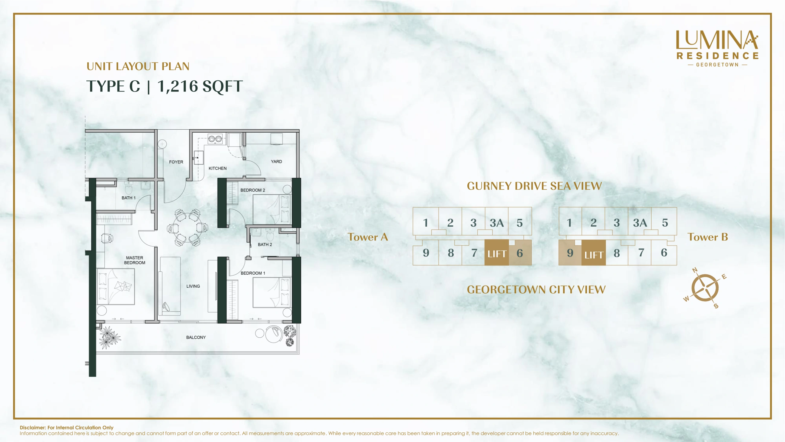 LUMINA RESIDENCE Type C - 1216 sqft