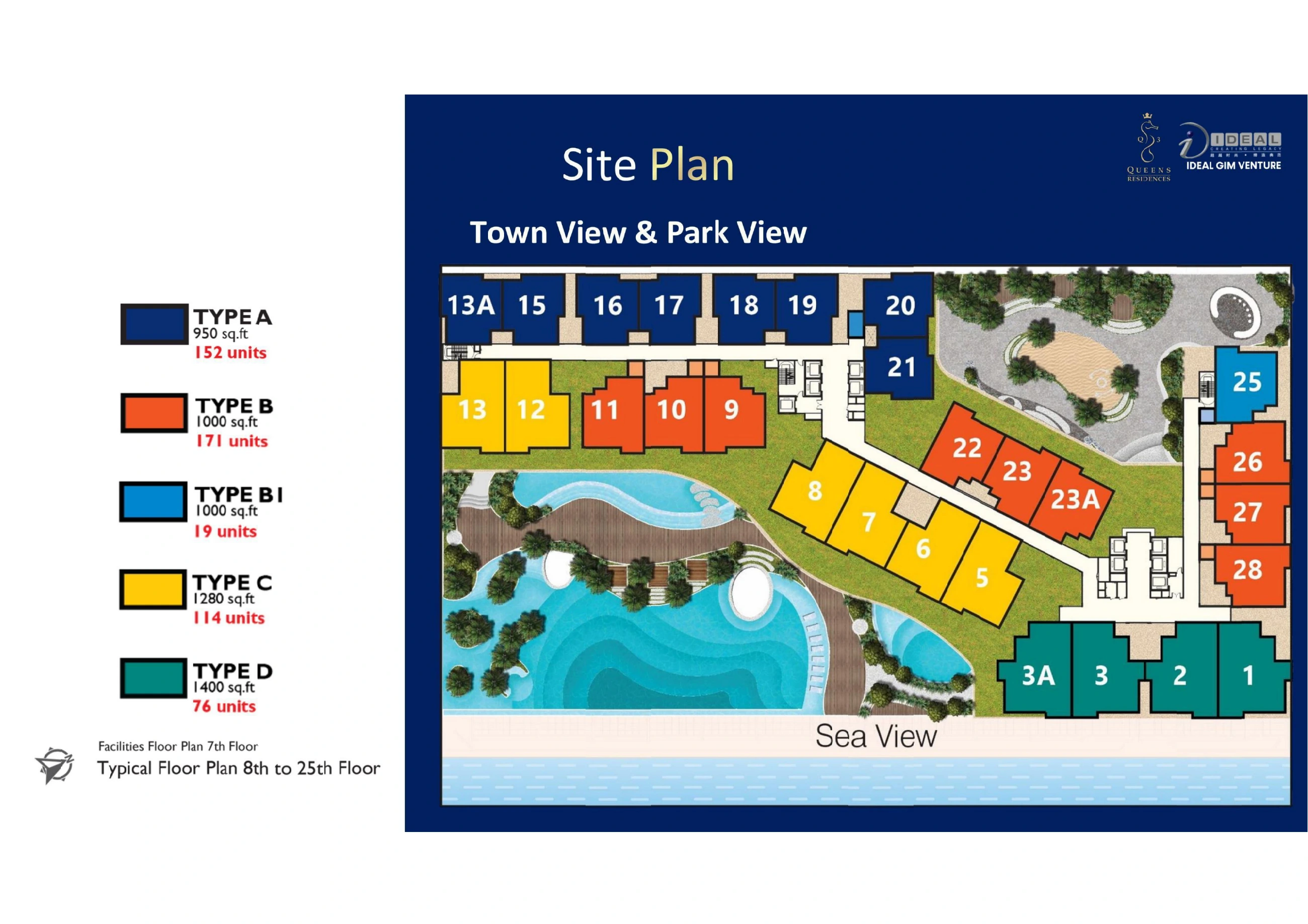 QUEENS RESIDENCES Q3 Typical floor plan