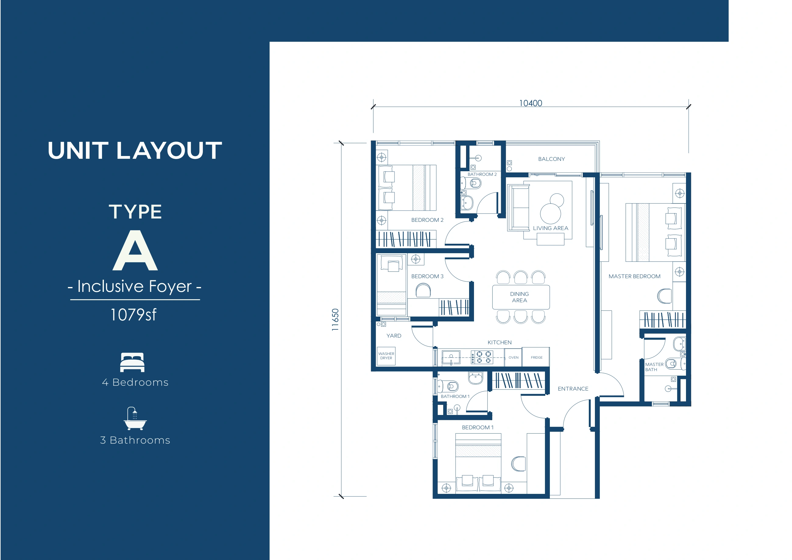 Residensi Pauh Armani Type A - 1079 sqft including foyer