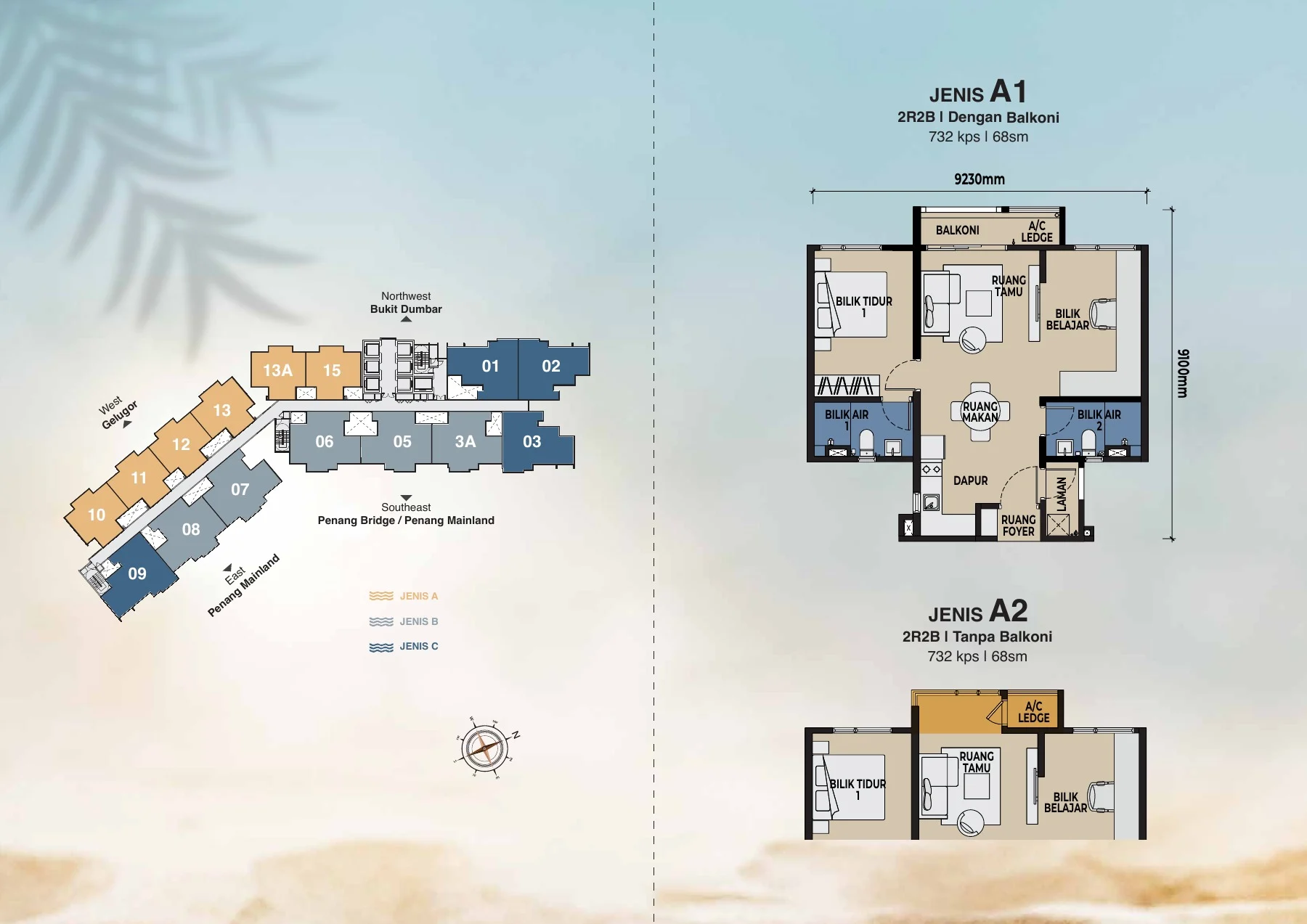 THE LIGHTHAUZ Jenis A / Jenis B / Jenis C / Jenis A2 / Jenis A1 floor plan page