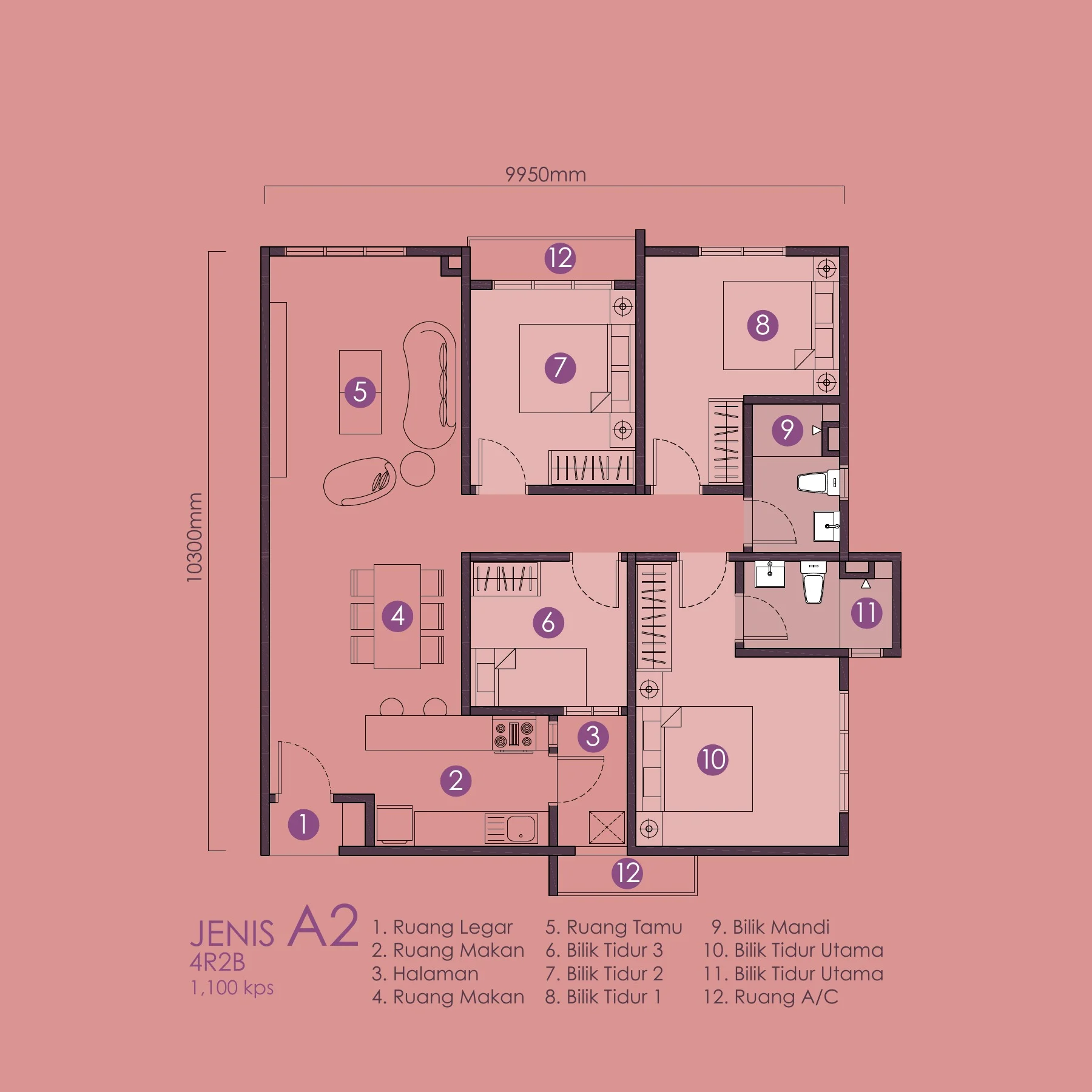 NOORDINZ SUITES @ GEORGE TOWN Jenis A2 / Jenis A1 floor plan page