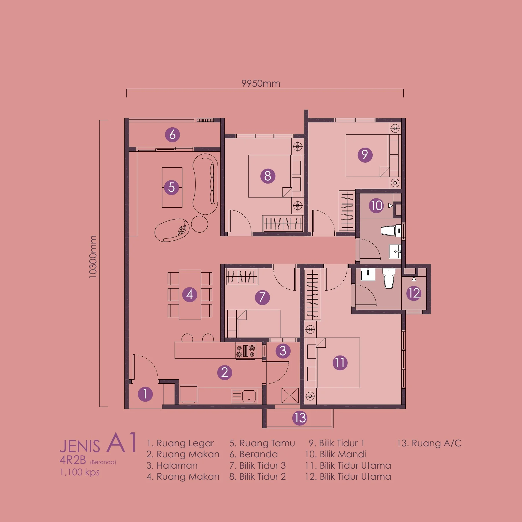 NOORDINZ SUITES @ GEORGE TOWN Jenis A2 / Jenis A1 floor plan page
