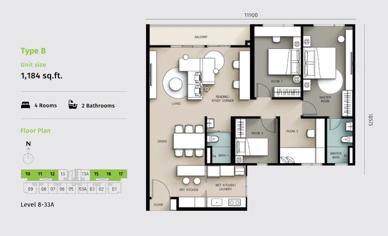 Savana @ Utropolis Type B - 1184 sqft